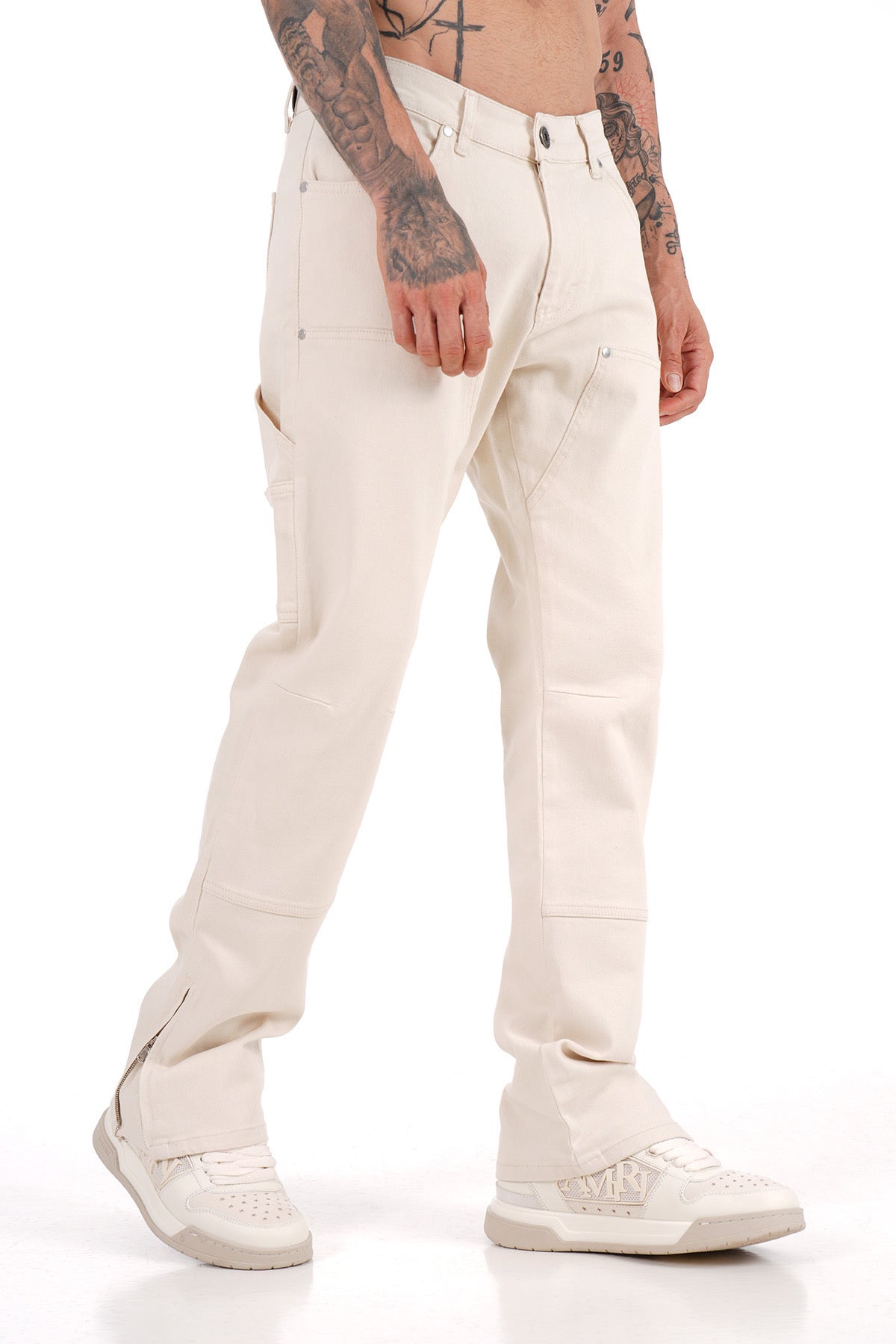 Jeans Carpenteur Beige Homme Coupe Flare