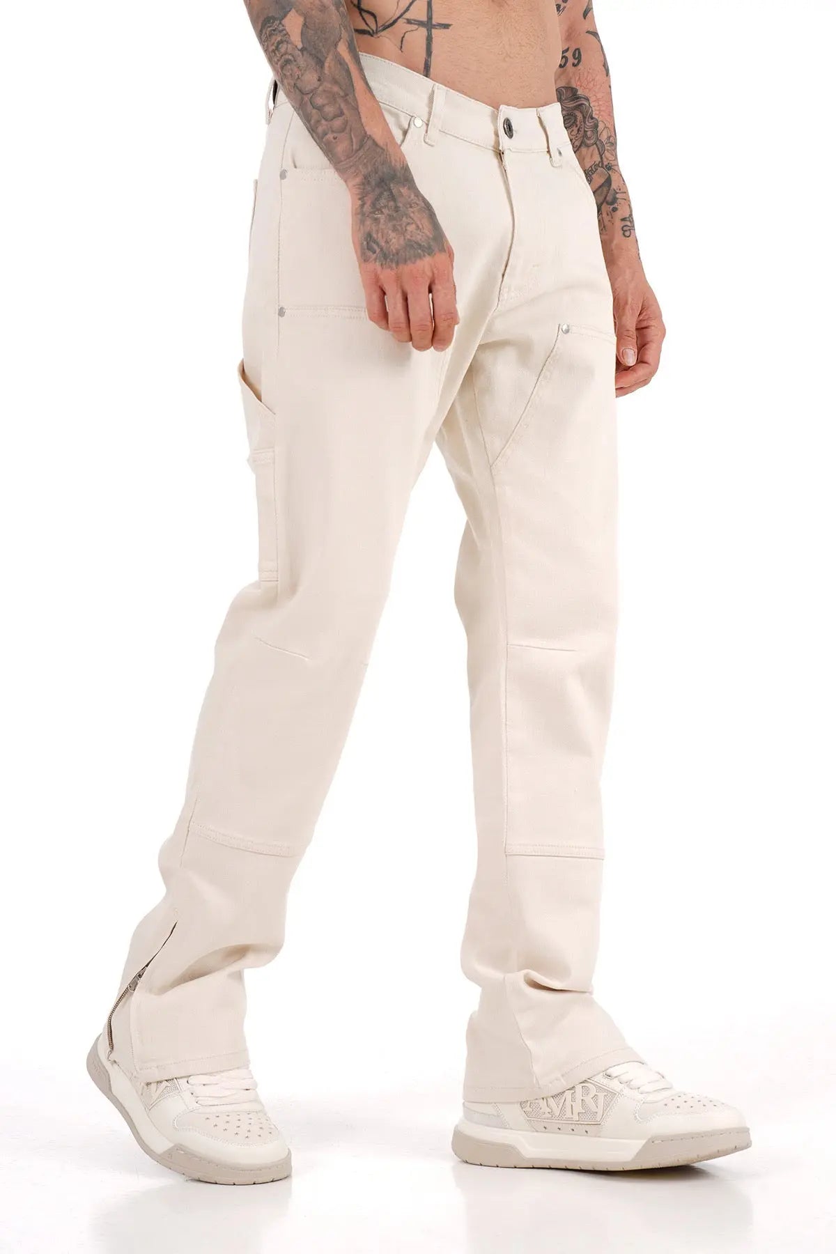 Jeans Carpenteur Beige Homme Coupe Flare bonhomme