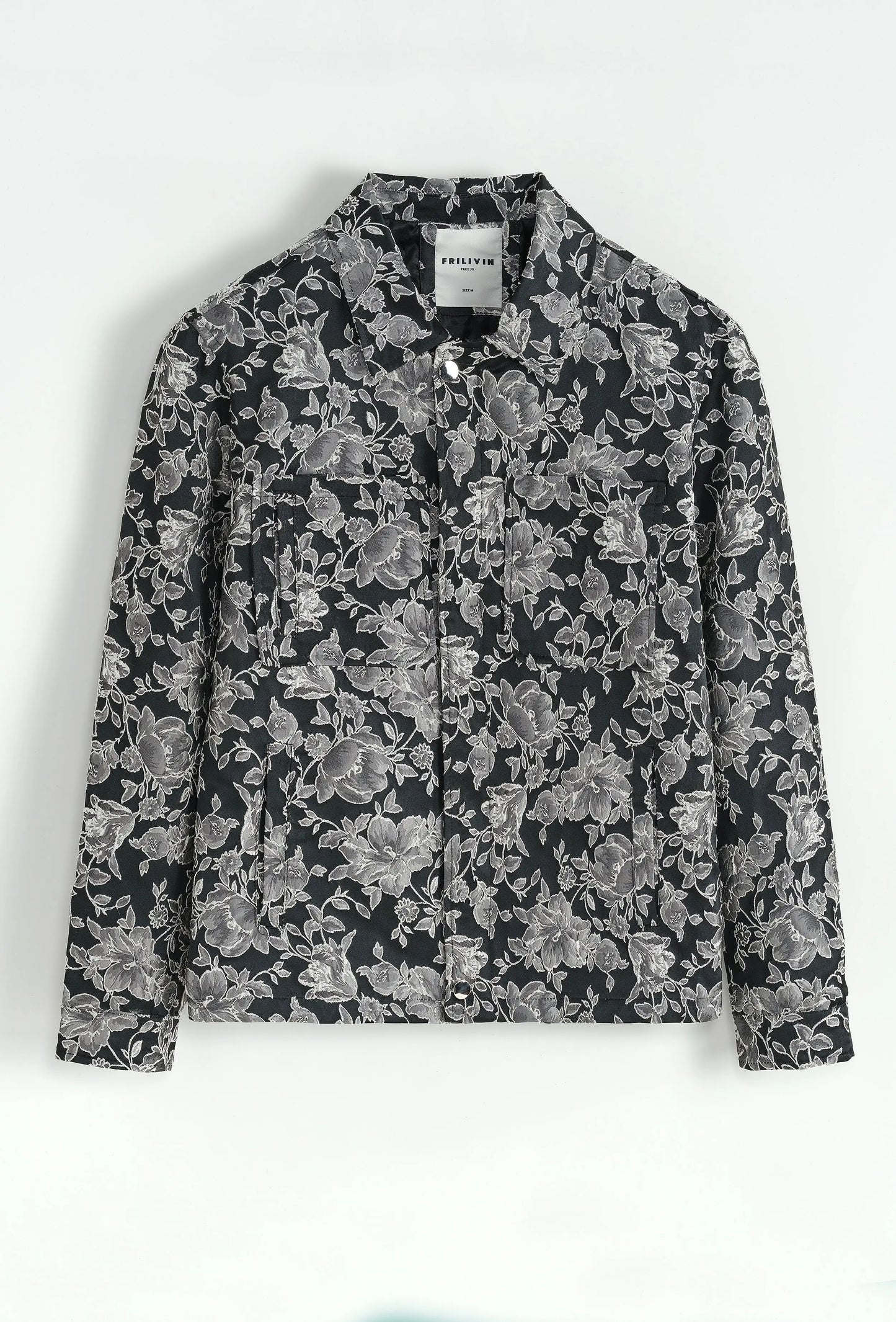 Veste floral noir argenté bonhomme