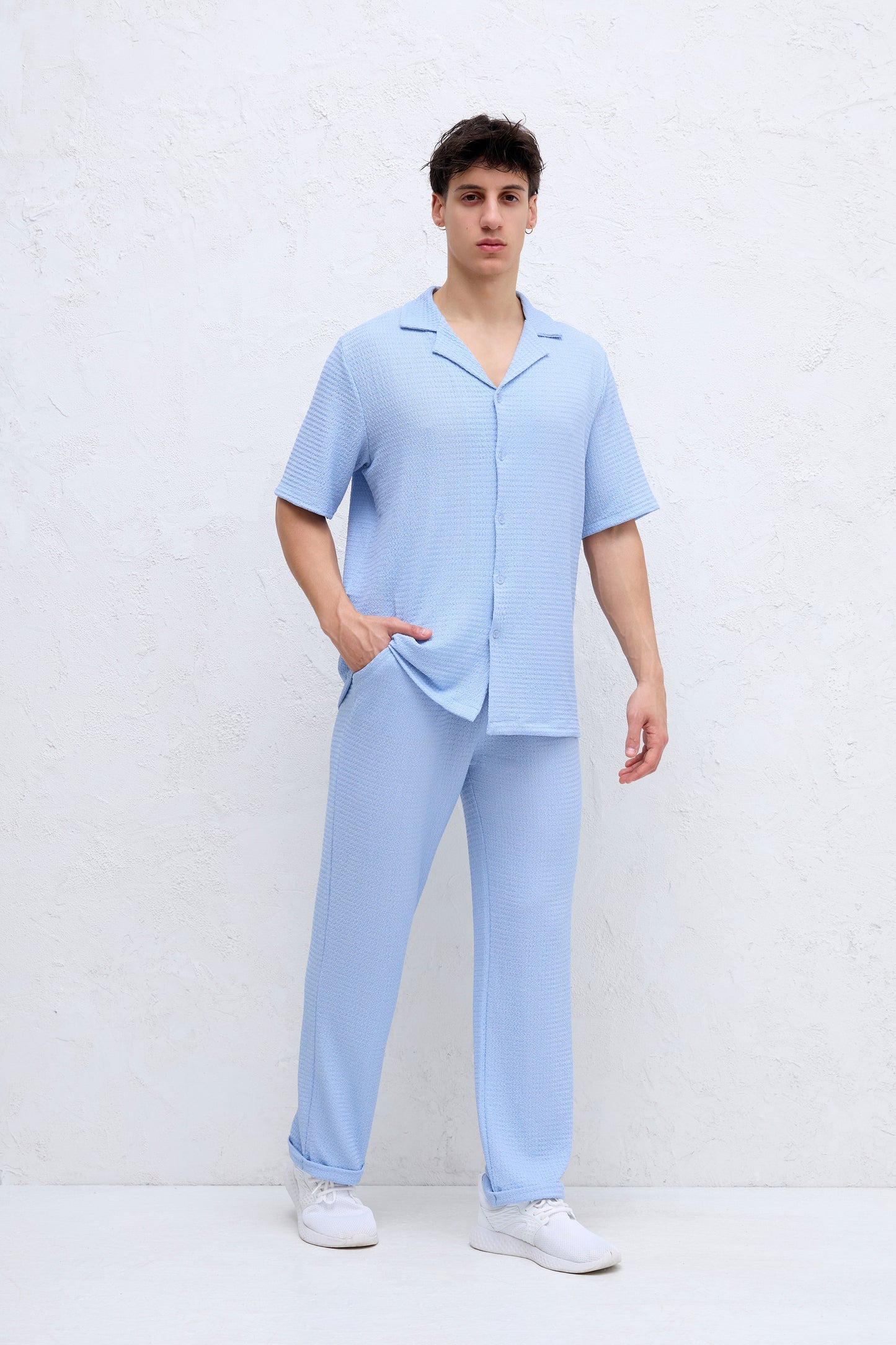 Ensemble Ciel Chemise et Pantalon Gauffré