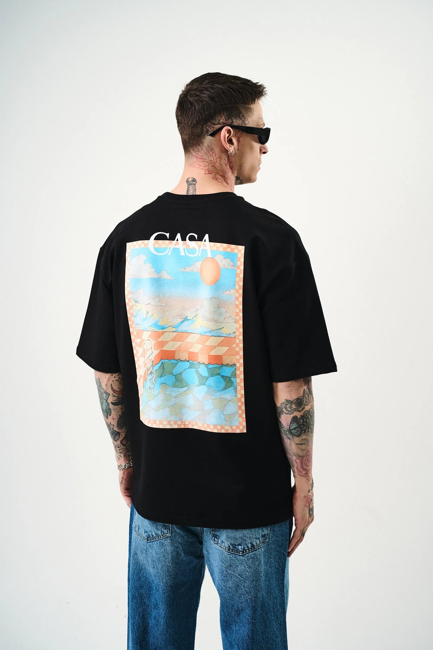 Tee Shirt Casa Piscine Noir bonhomme