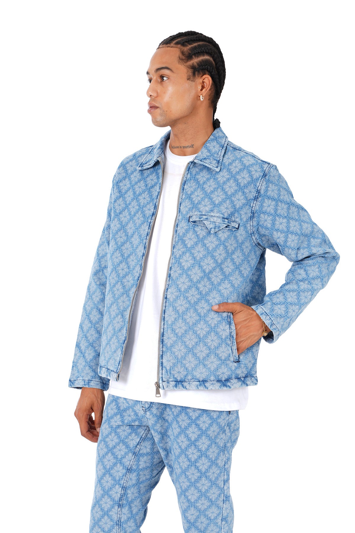 Veste en Jeans Fleur de lys