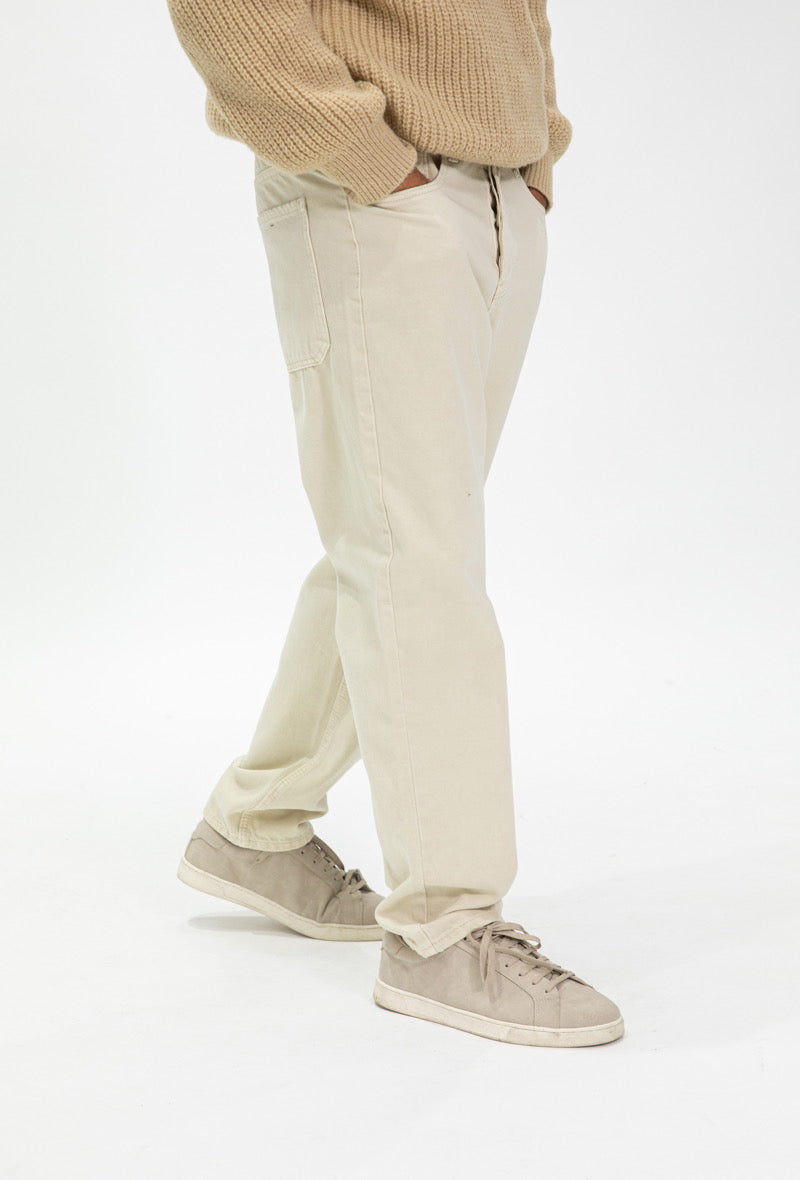 Jeans Beige Baggy 5 poches
