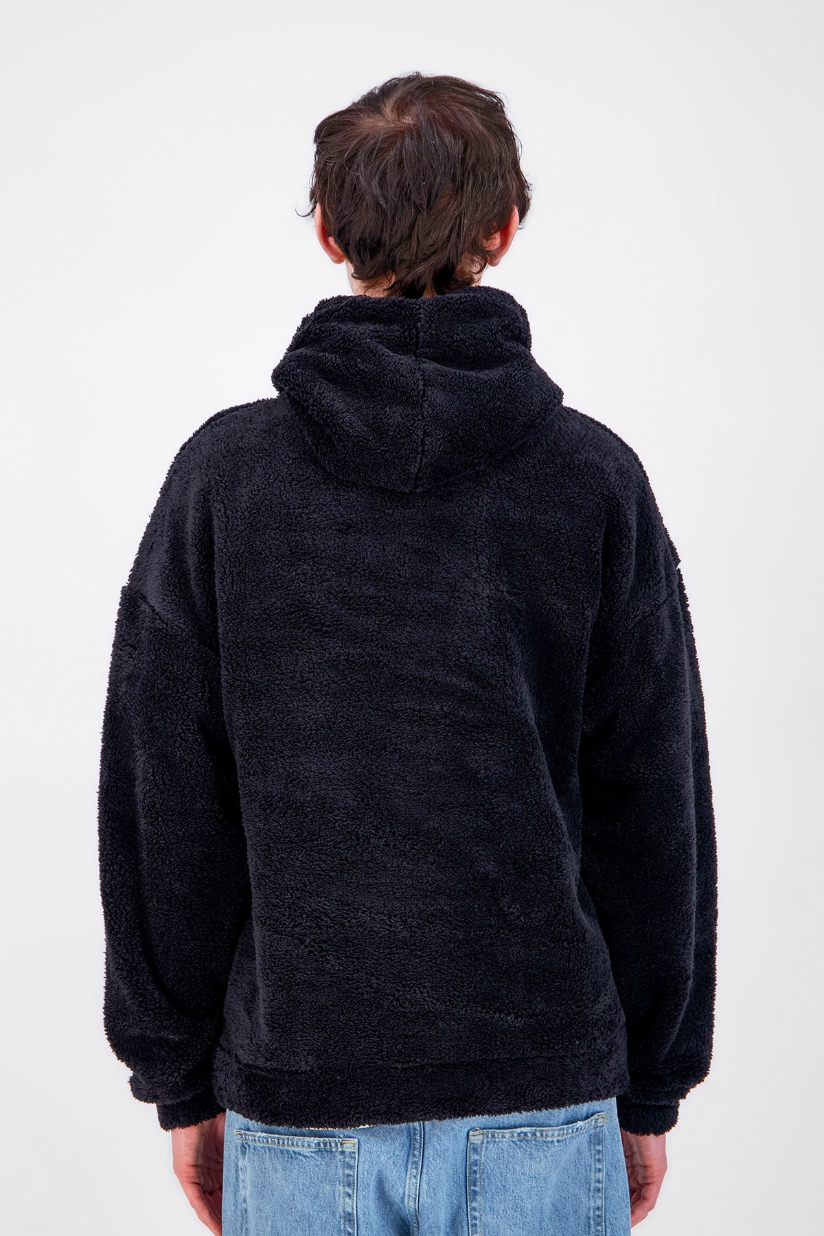 Sweat Moumoute à Capuche Noir Avec Cœur Blanc