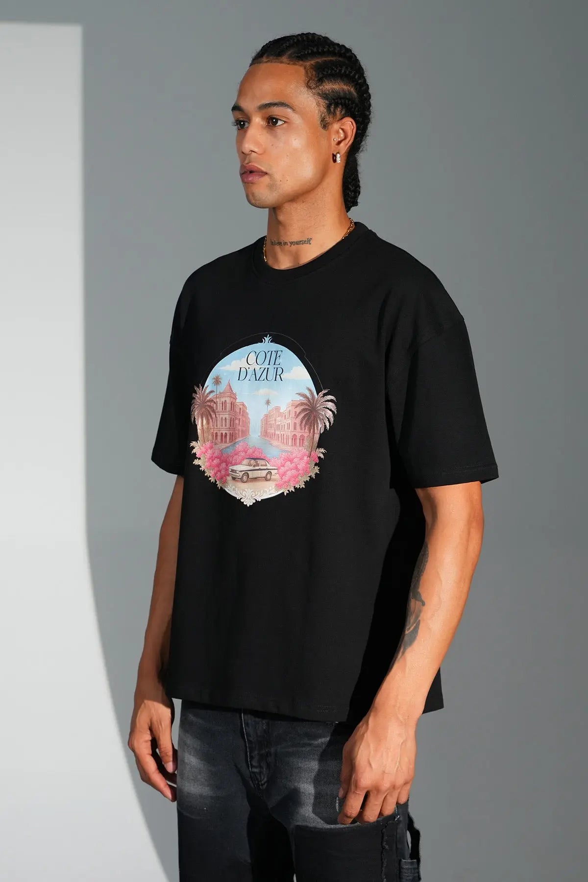 Tee Shirt Cote D'Azur Noir - bonhomme