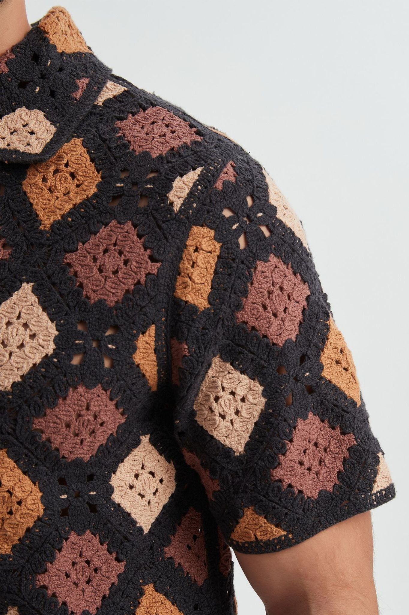 Chemise Crochet Noir Marron