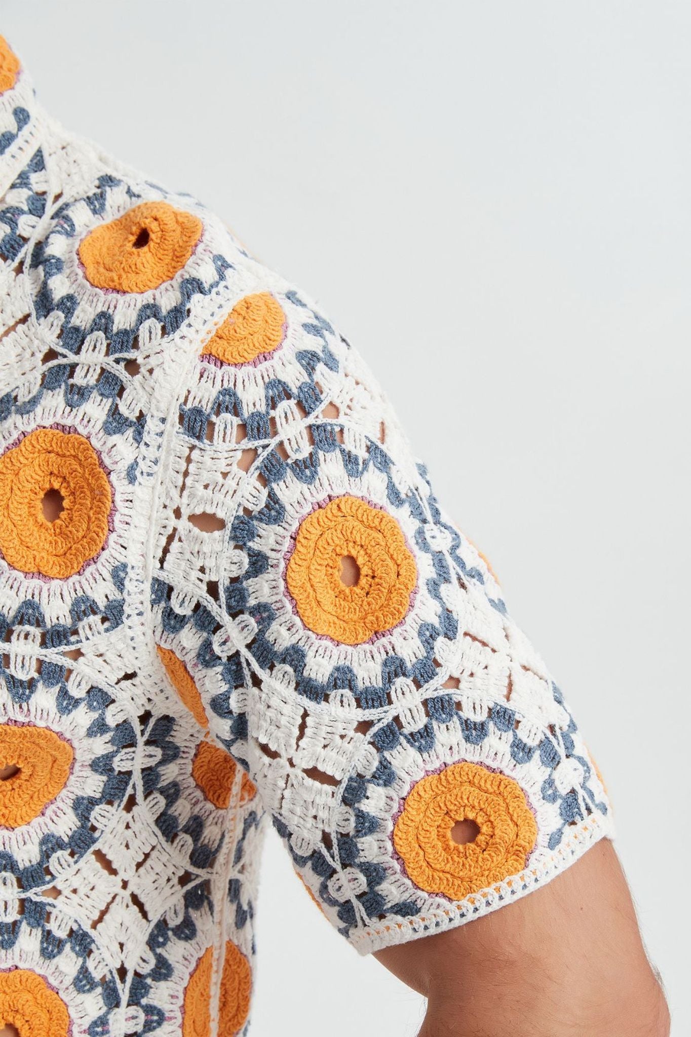 Chemise Crochet Blanc Orange