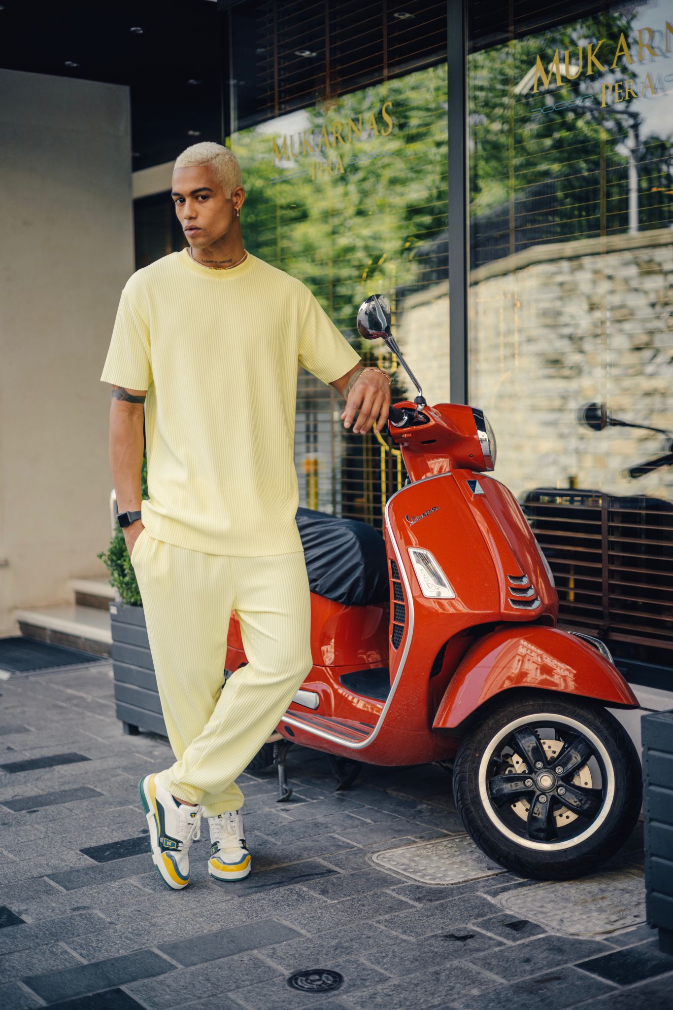 Ensemble Plissé jaune