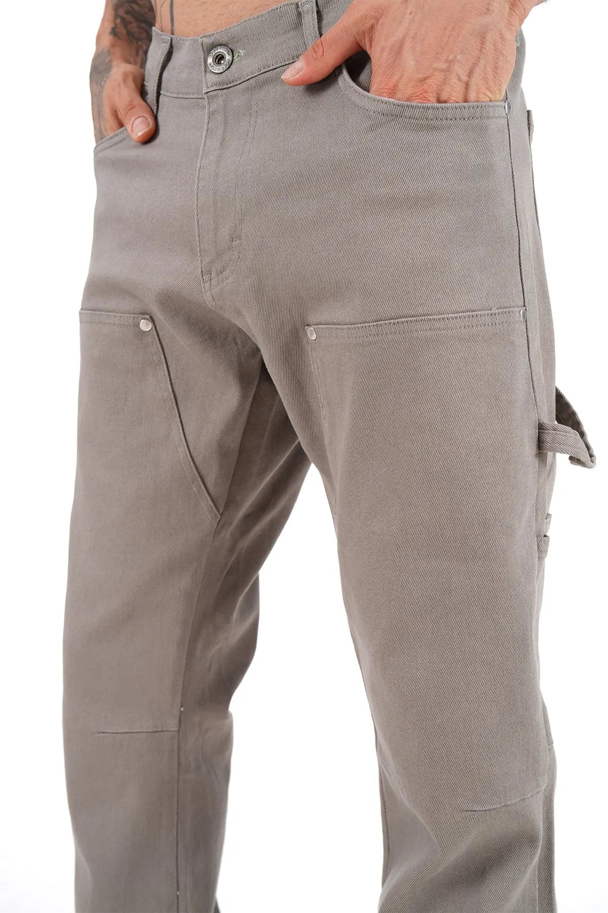 Jeans Carpenteur Gris Homme Coupe Flare bonhomme