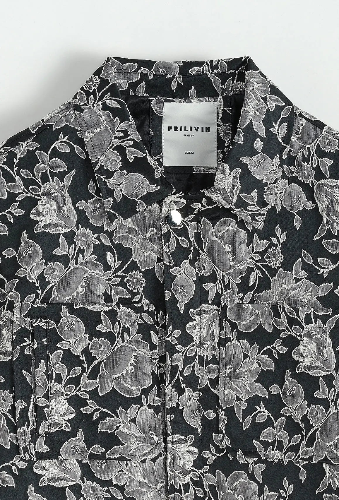 Veste floral noir argenté bonhomme