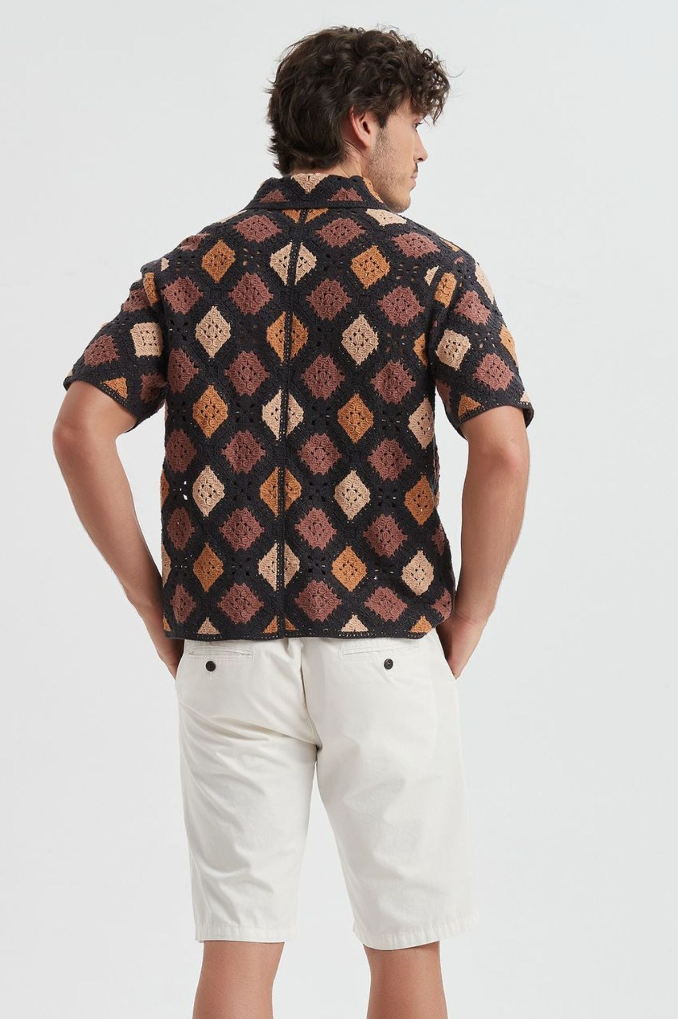 Chemise Crochet Noir Marron