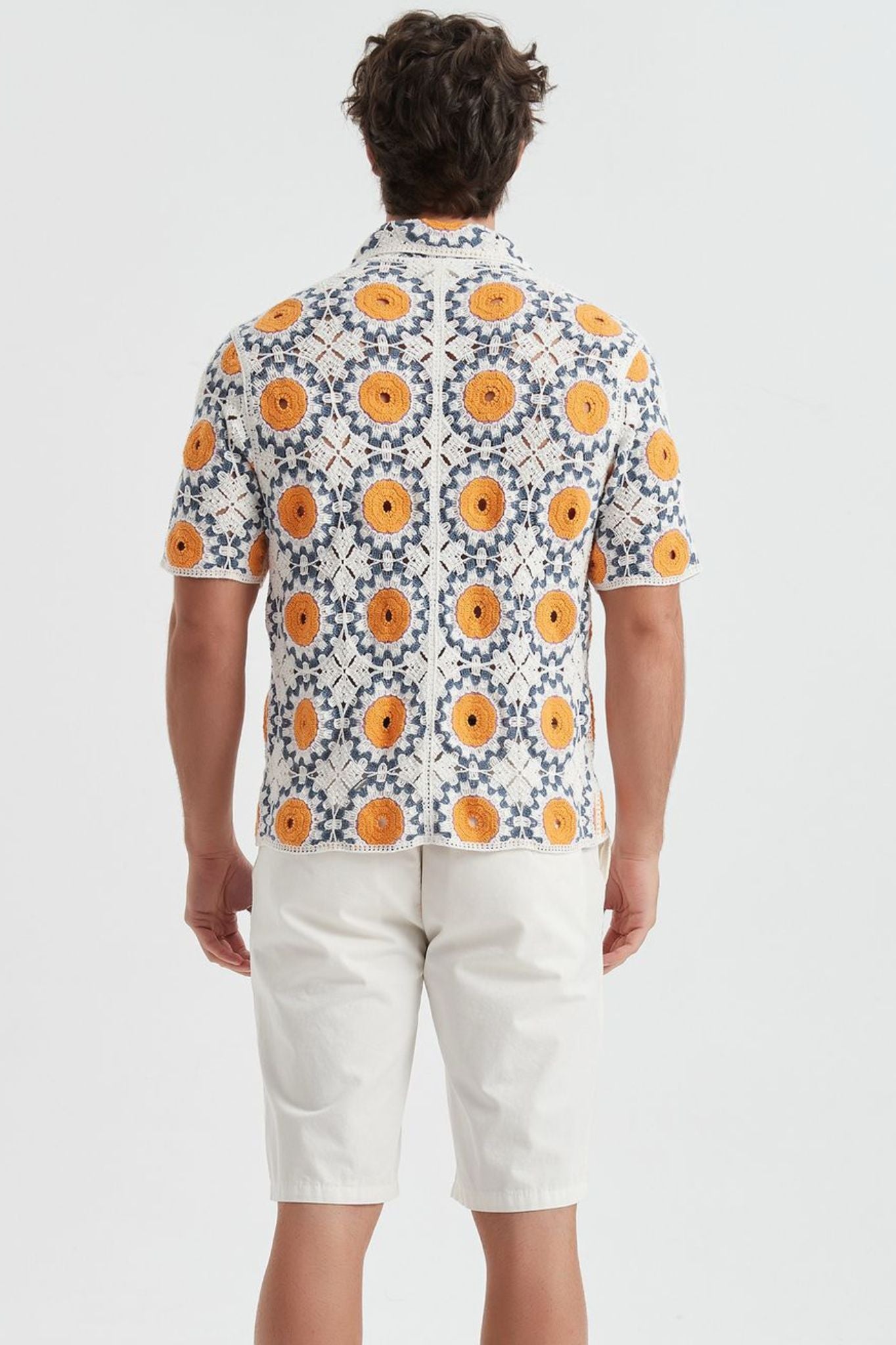 Chemise Crochet Blanc Orange
