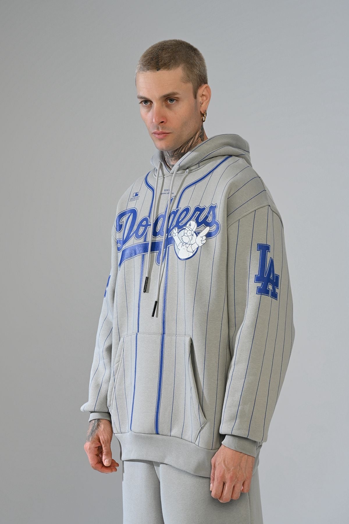 Sweat Capuche Gris Homer Simpson x LA Dodgers