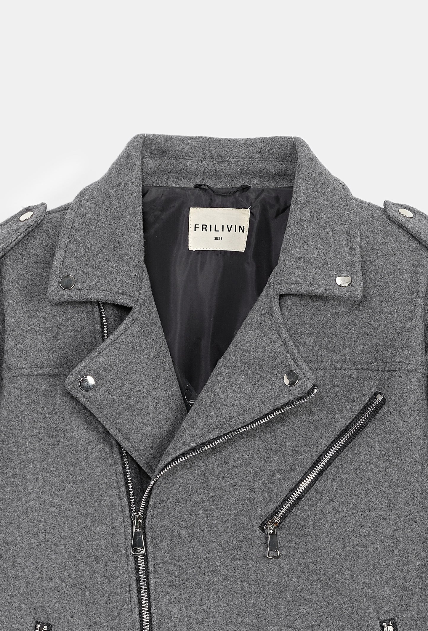 Veste style perfecto gris chiné
