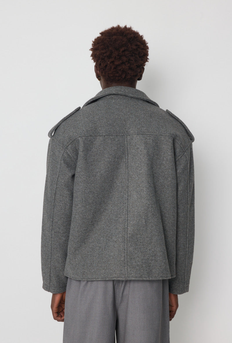 Veste style perfecto gris chiné