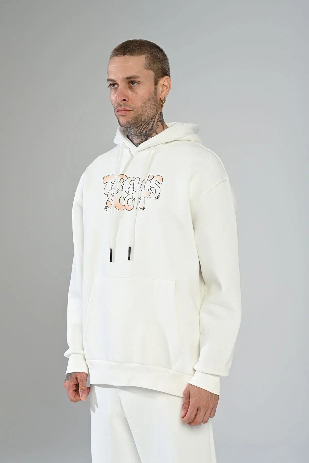 Sweat Capuche Travis Scott Blanc Blow Up bonhomme