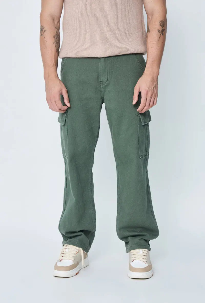 Jeans Cargo Homme Kaki bonhomme