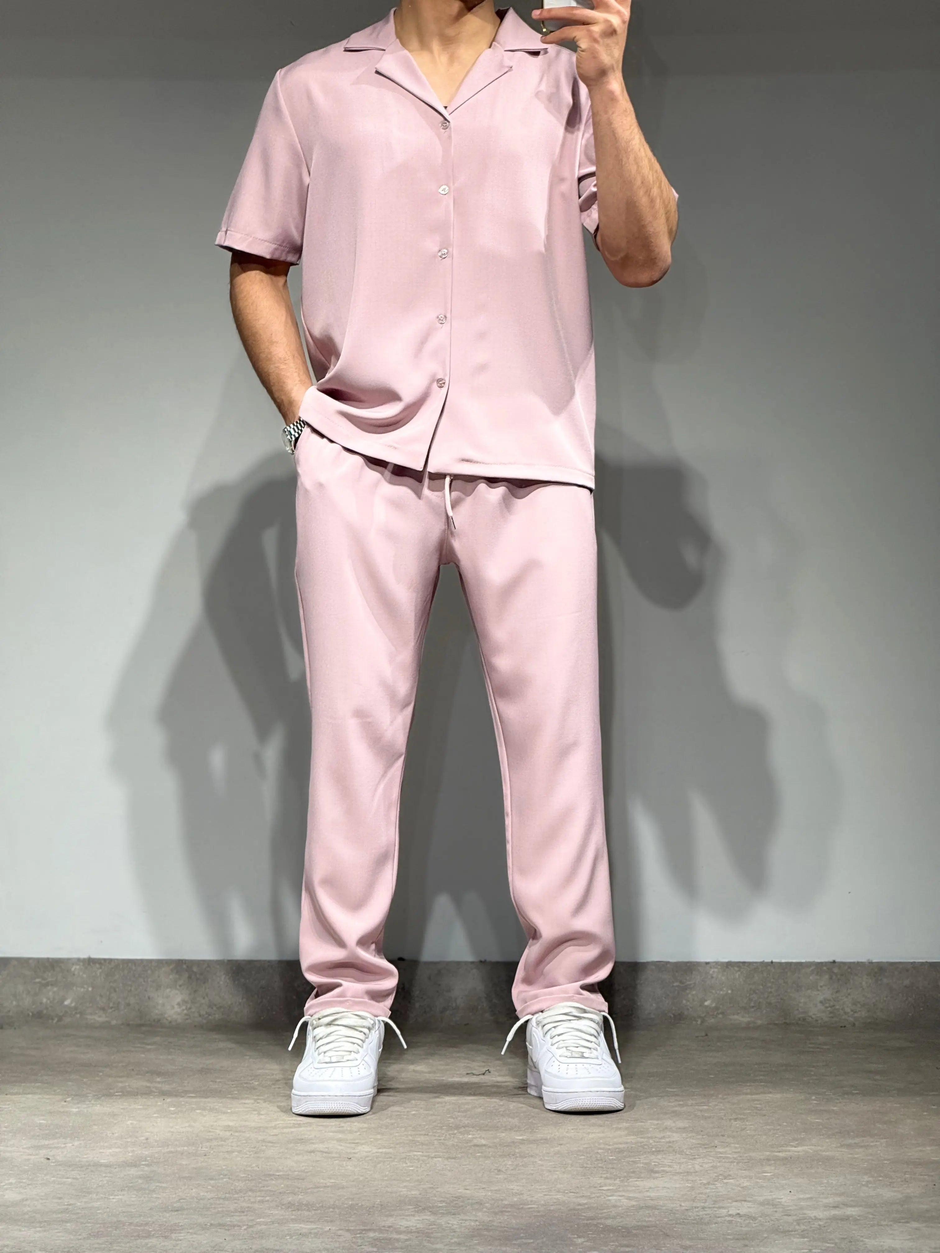 Ensemble Rose Chemise et Pantalon bonhomme