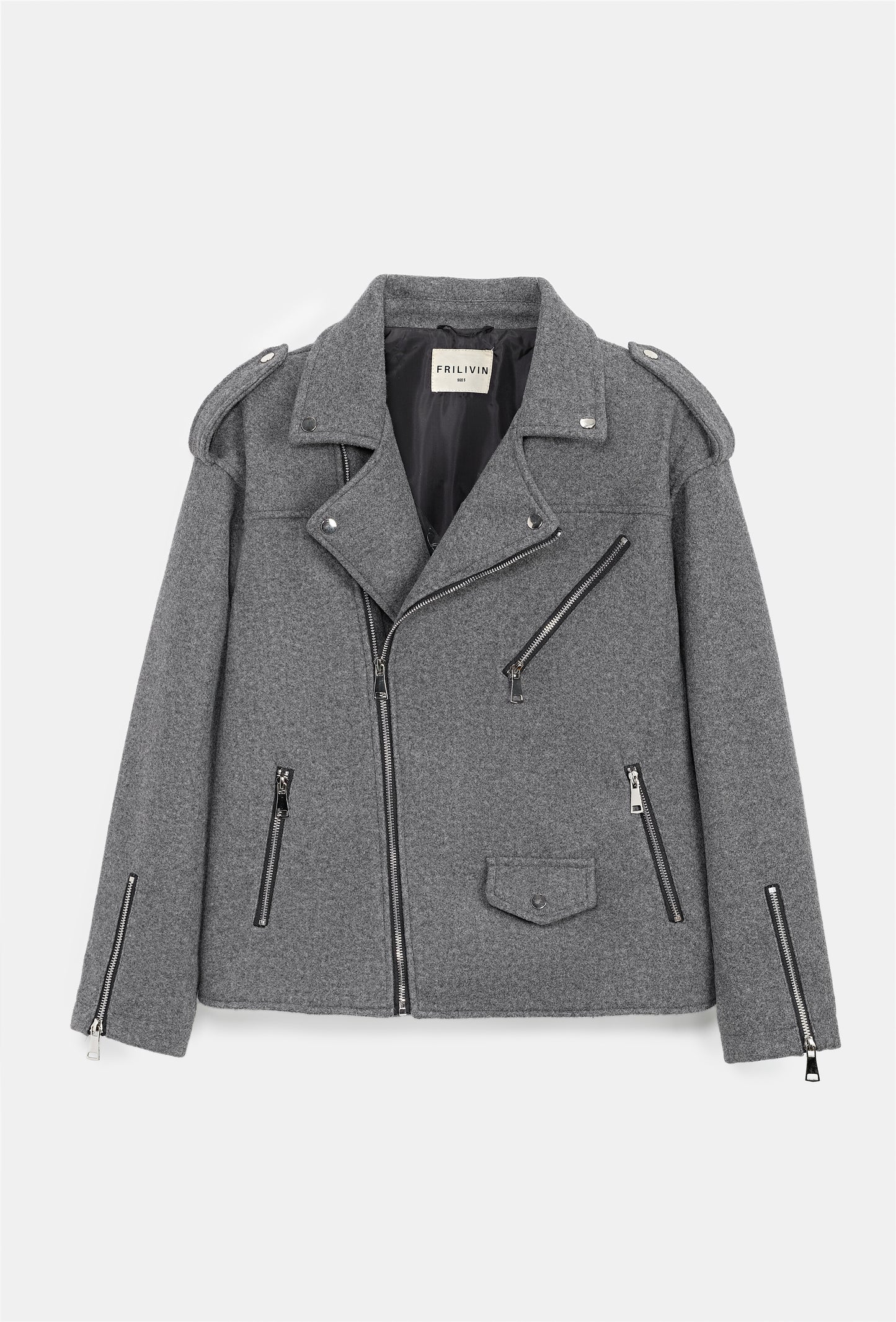 Veste style perfecto gris chiné