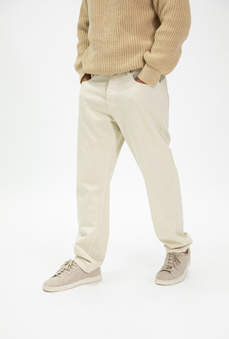 Jeans Beige Baggy 5 poches