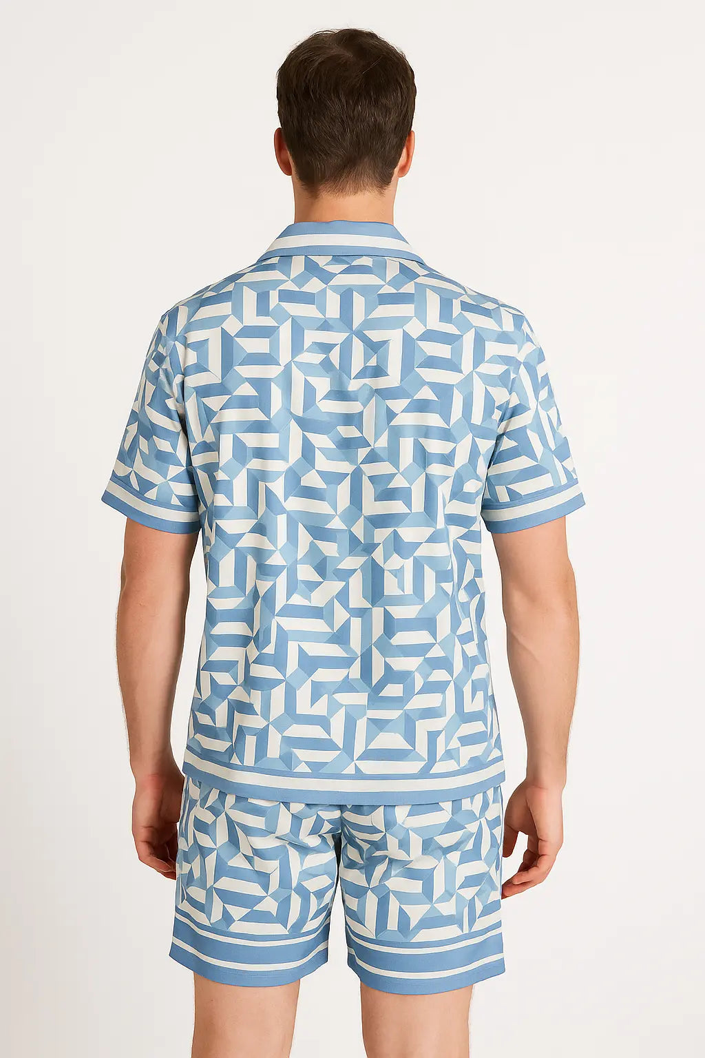 Ensemble Chemise et Short Geometrique Ciel bonhomme