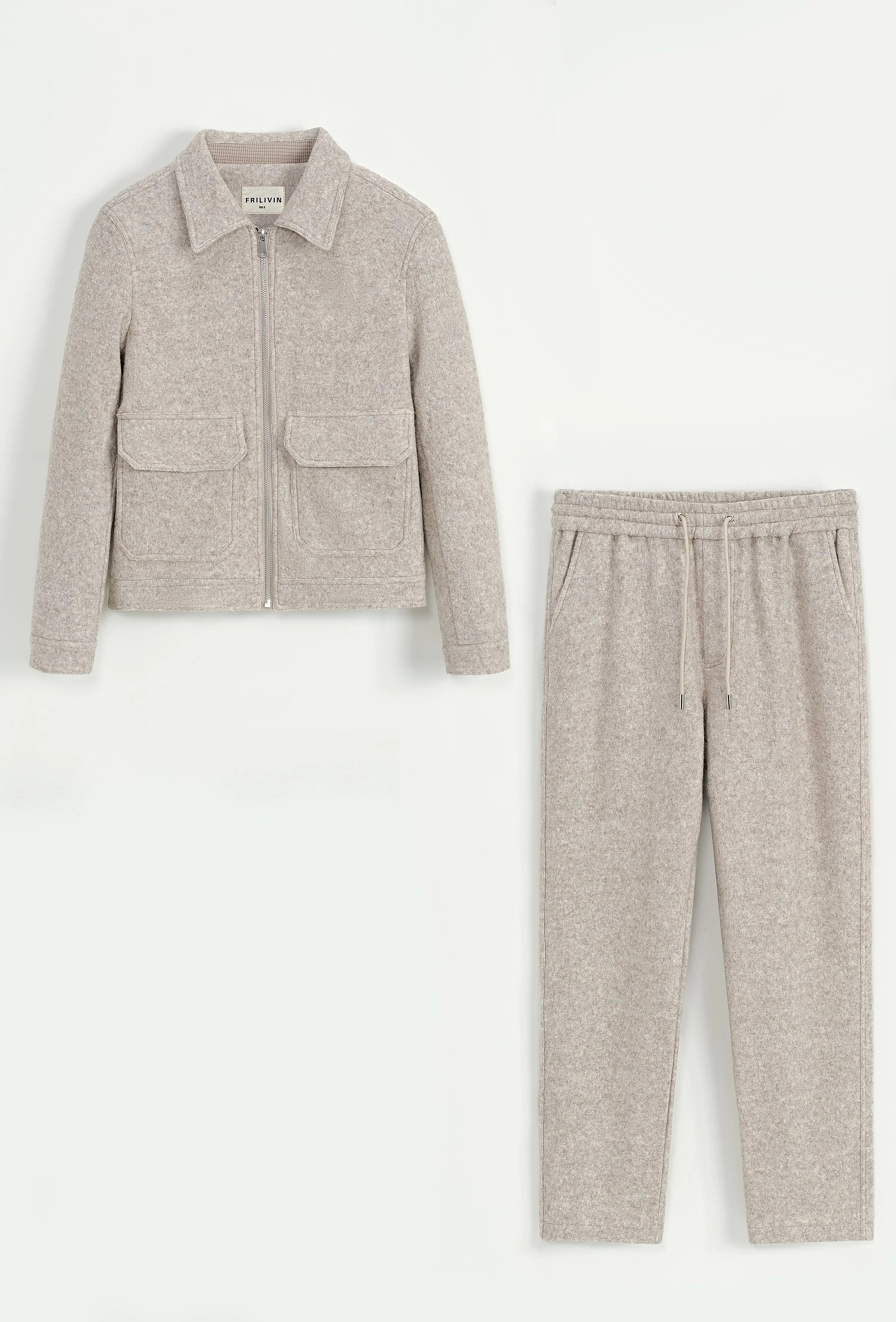 Ensemble Homme Beige – Veste Zippée & Pantalon Ajustable bonhomme