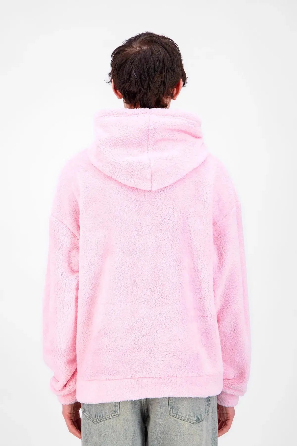 Sweat Moumoute à Capuche Rose Avec Cœur Blanc bonhomme
