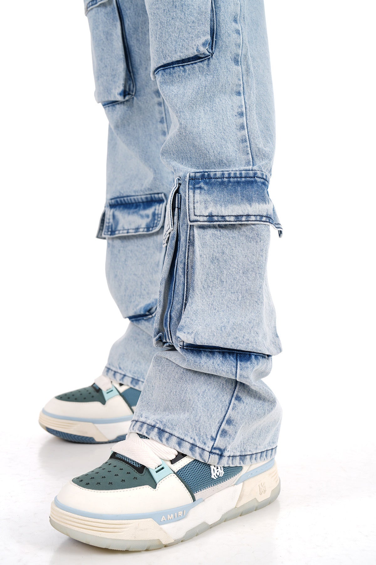 Jeans Bleu homme Coupe Large Multipoches