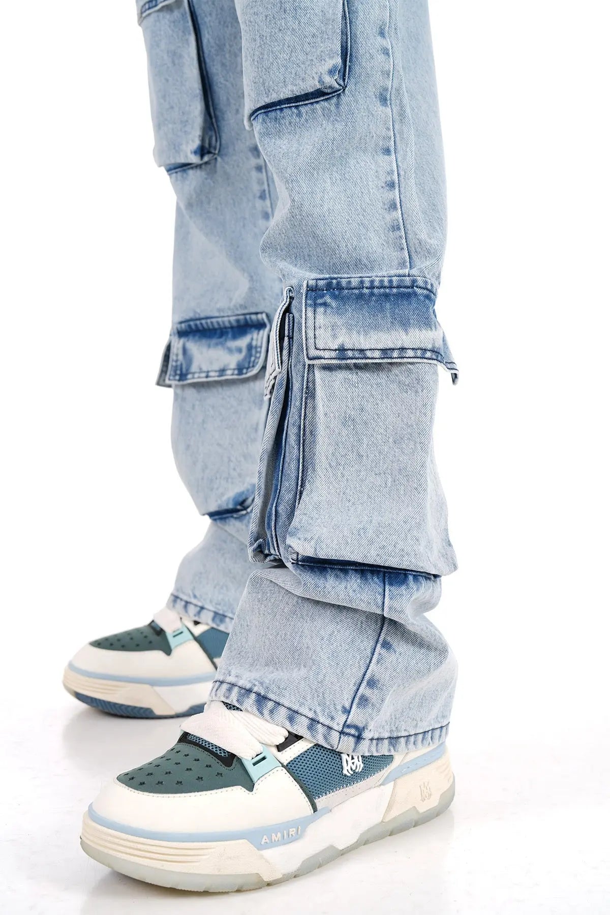 Jeans Bleu homme Coupe Large Multipoches bonhomme