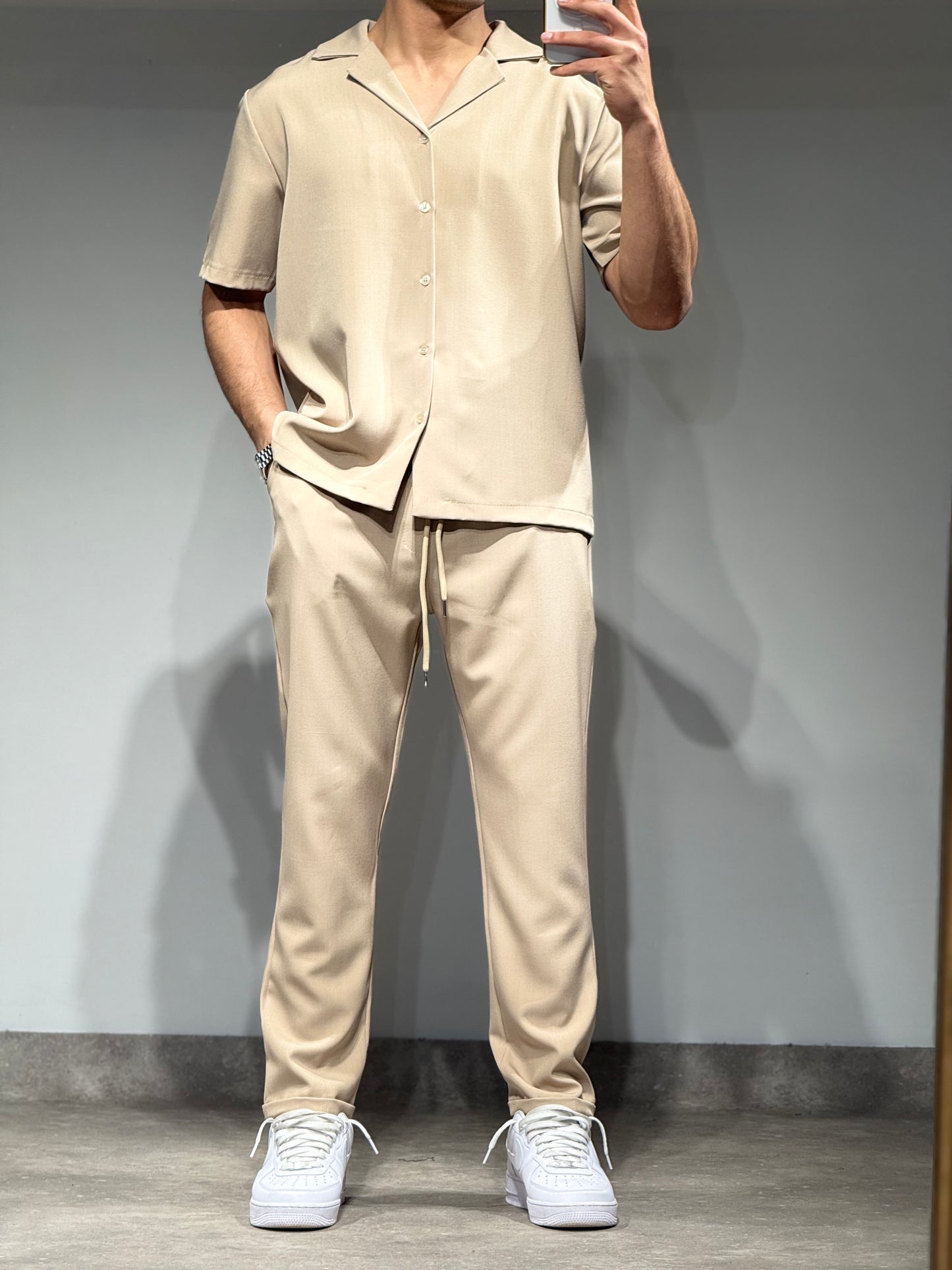 Ensemble Camel Chemise et Pantalon