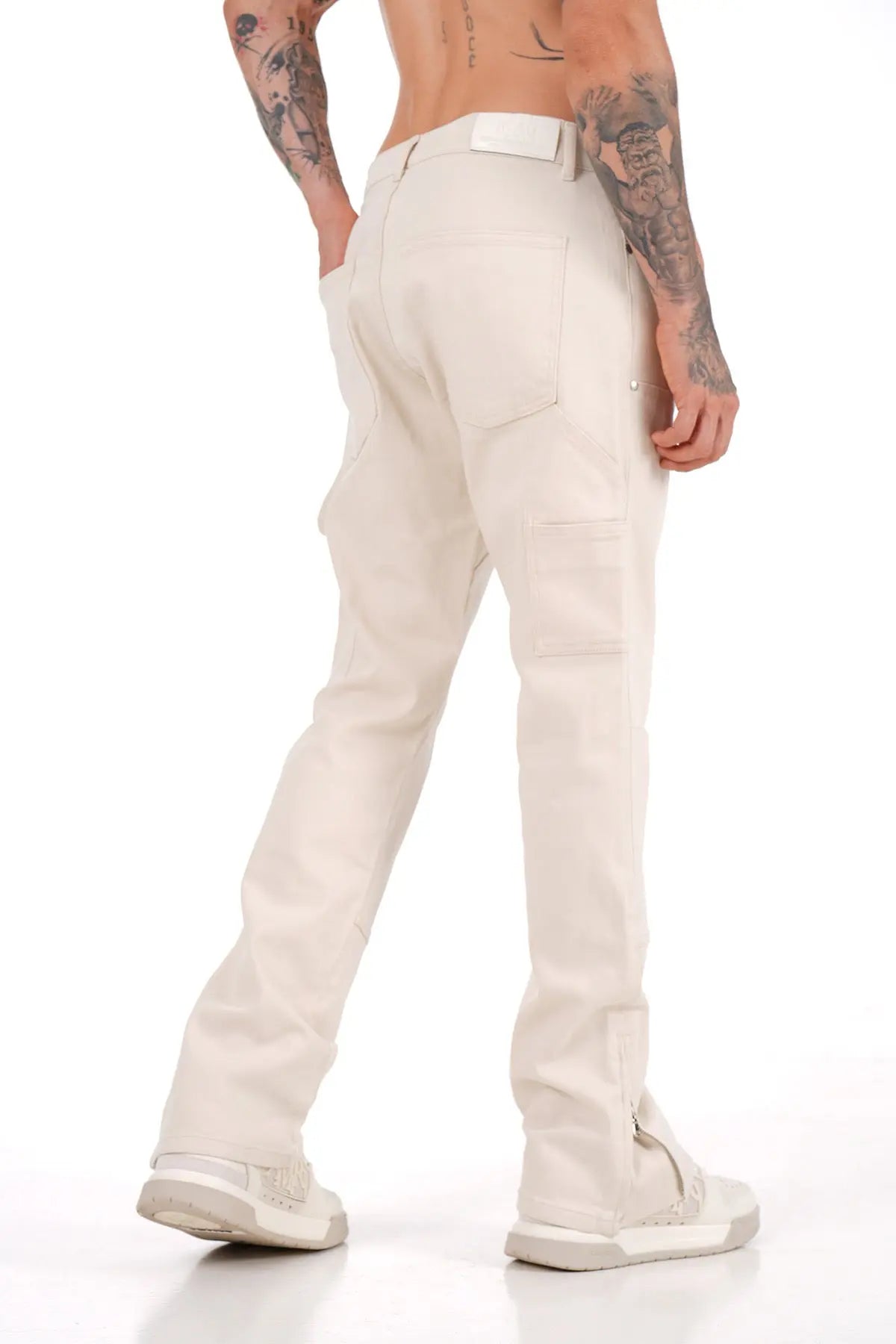 Jeans Carpenteur Beige Homme Coupe Flare bonhomme
