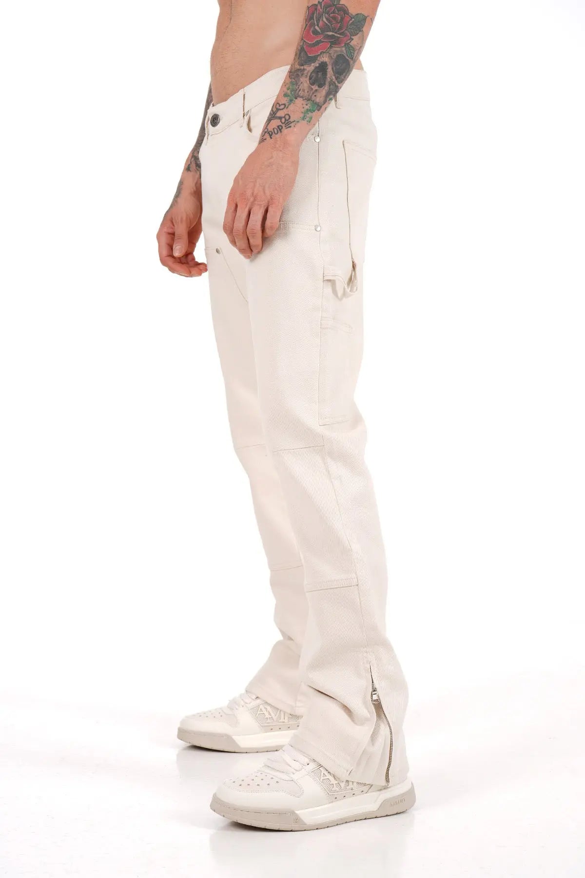 Jeans Carpenteur Beige Homme Coupe Flare bonhomme