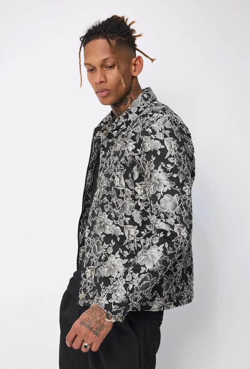 Veste floral noir argenté bonhomme