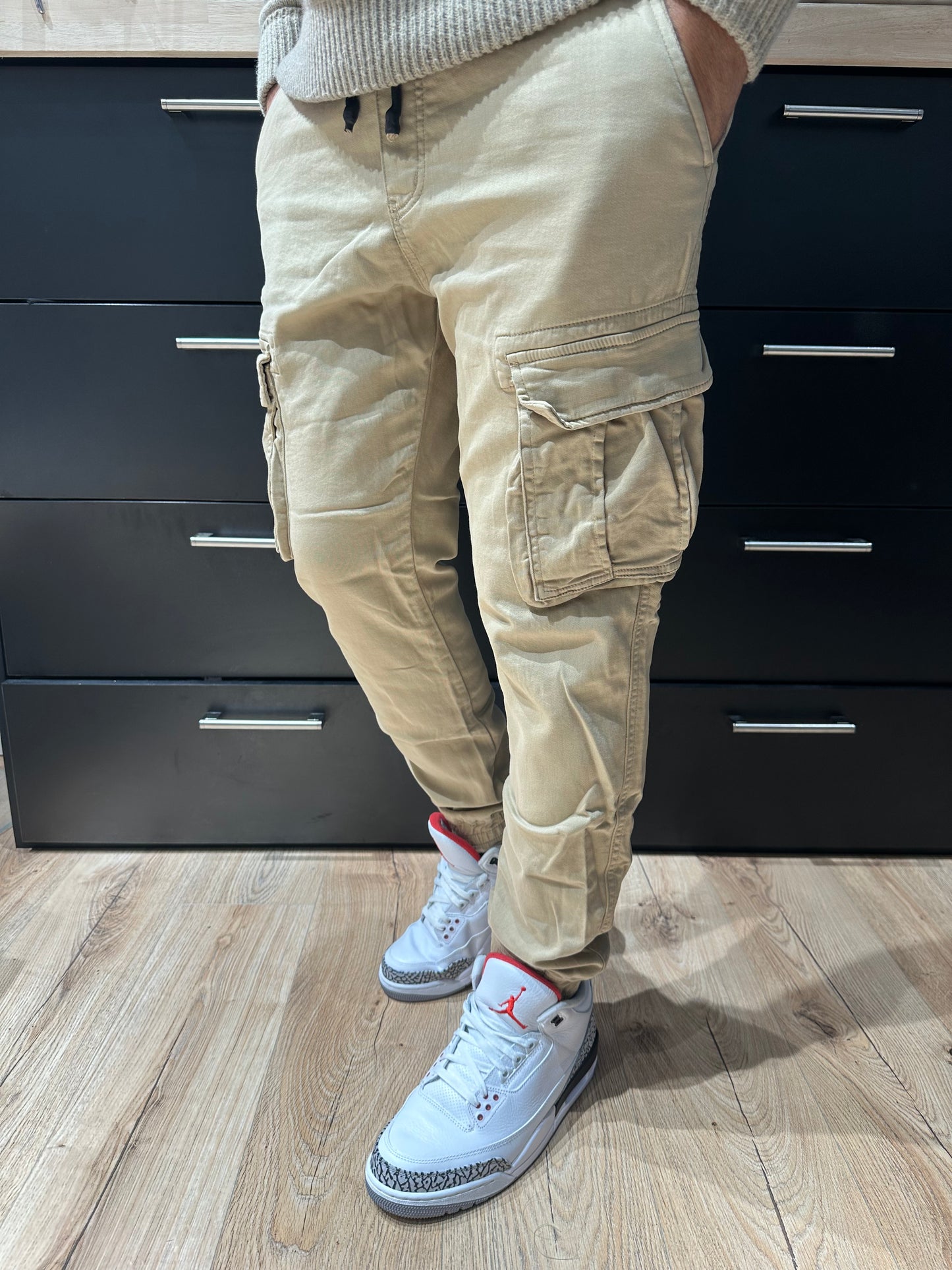 Pantalon Cargo Jogger Beige
