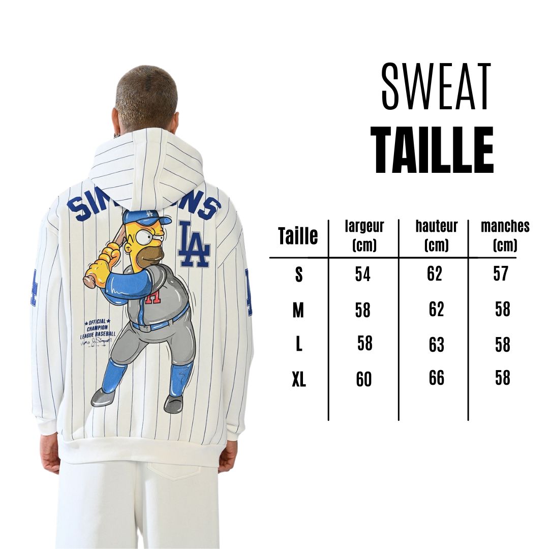 Sweat Capuche Gris Homer Simpson x LA Dodgers