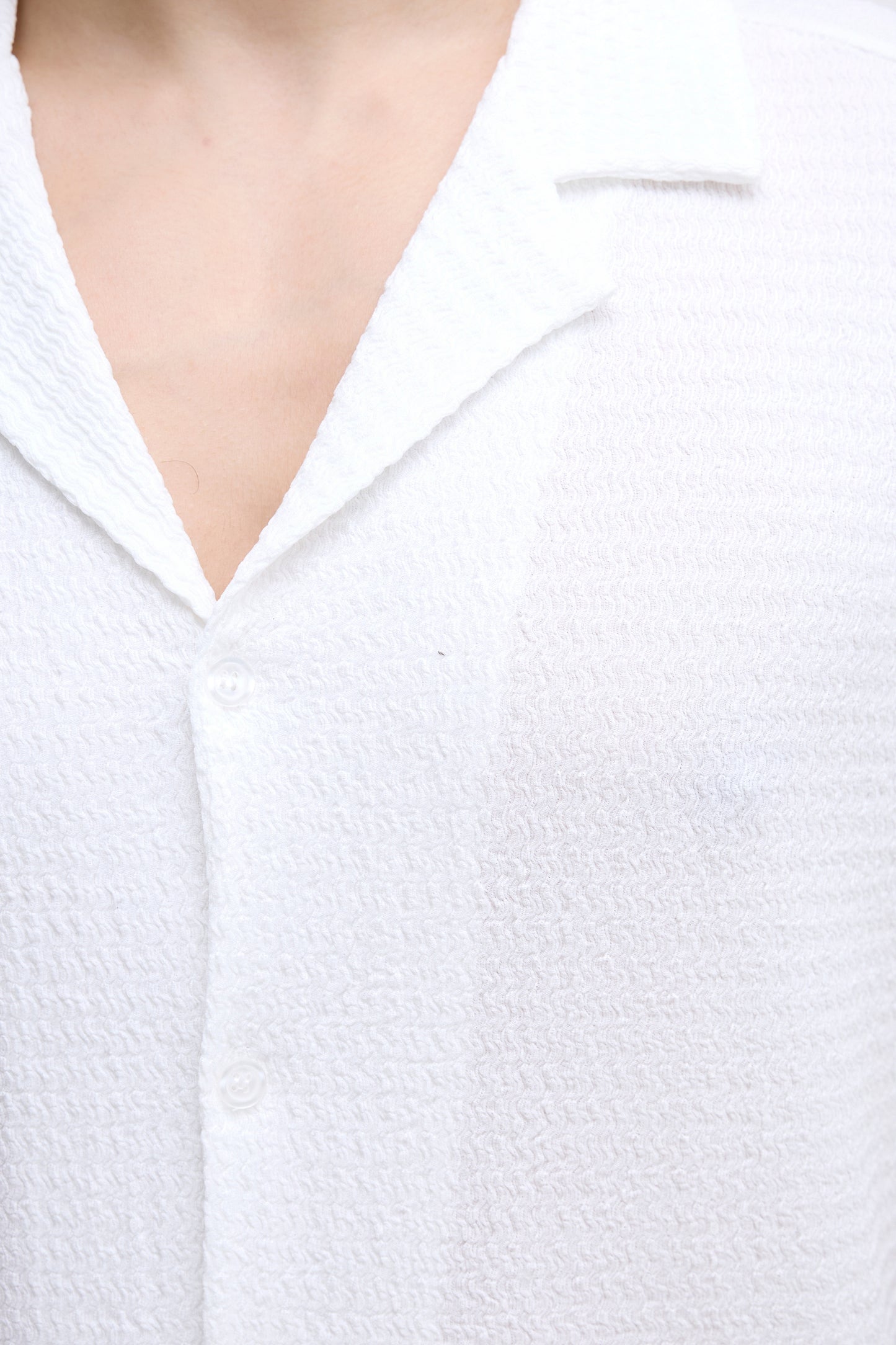 Ensemble Blanc Chemise et Pantalon Gauffré