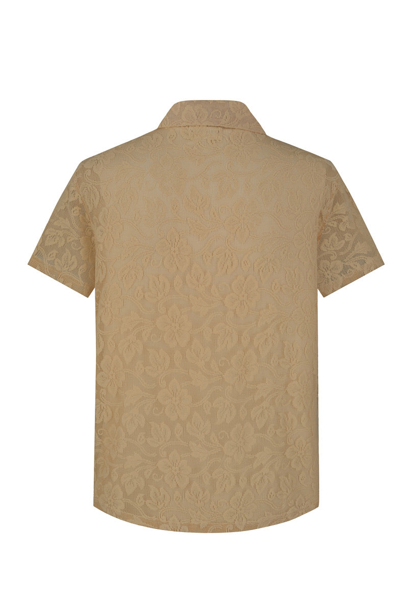 Chemise dentelle Floral Beige