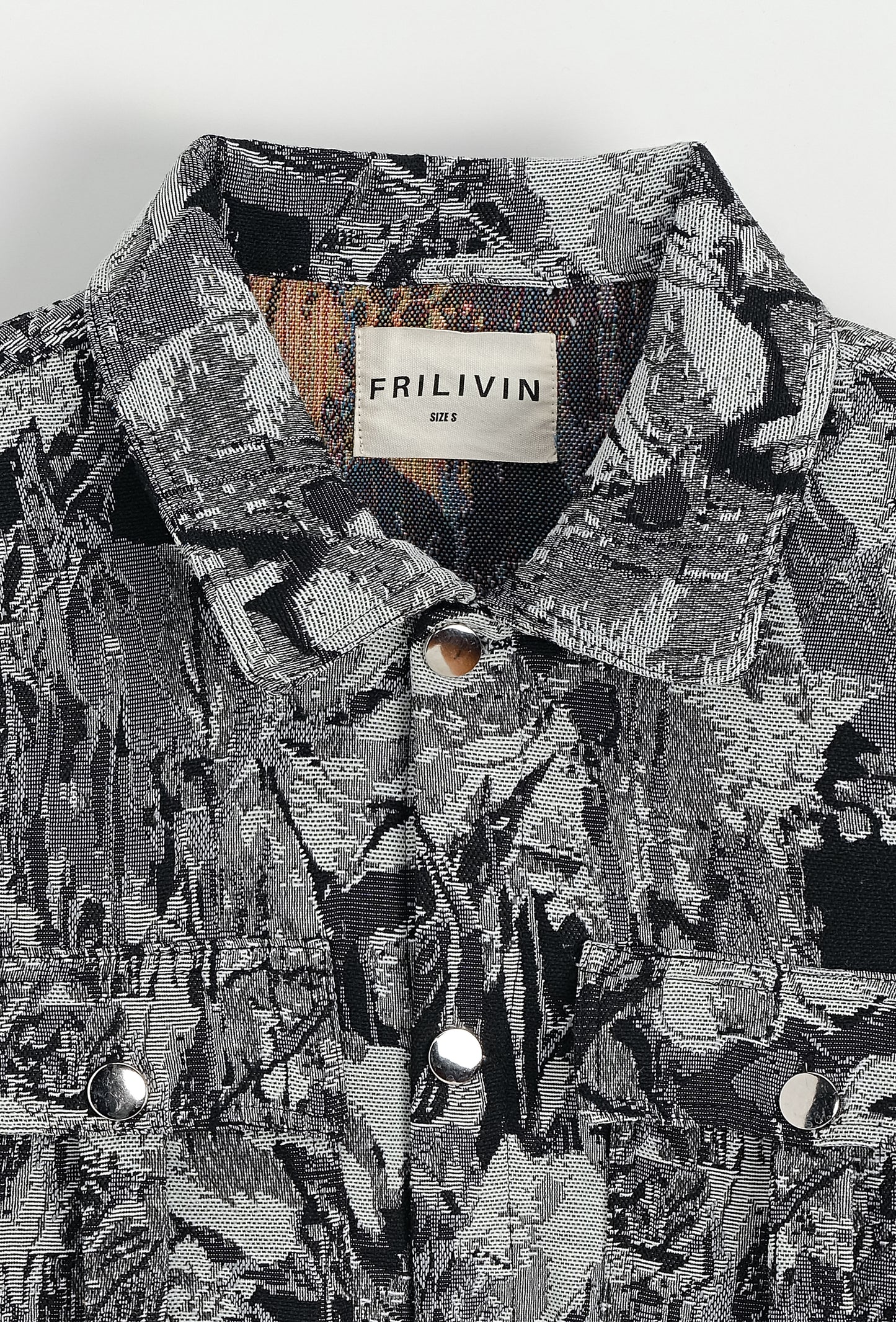 Veste Style Chemise Gris Floral