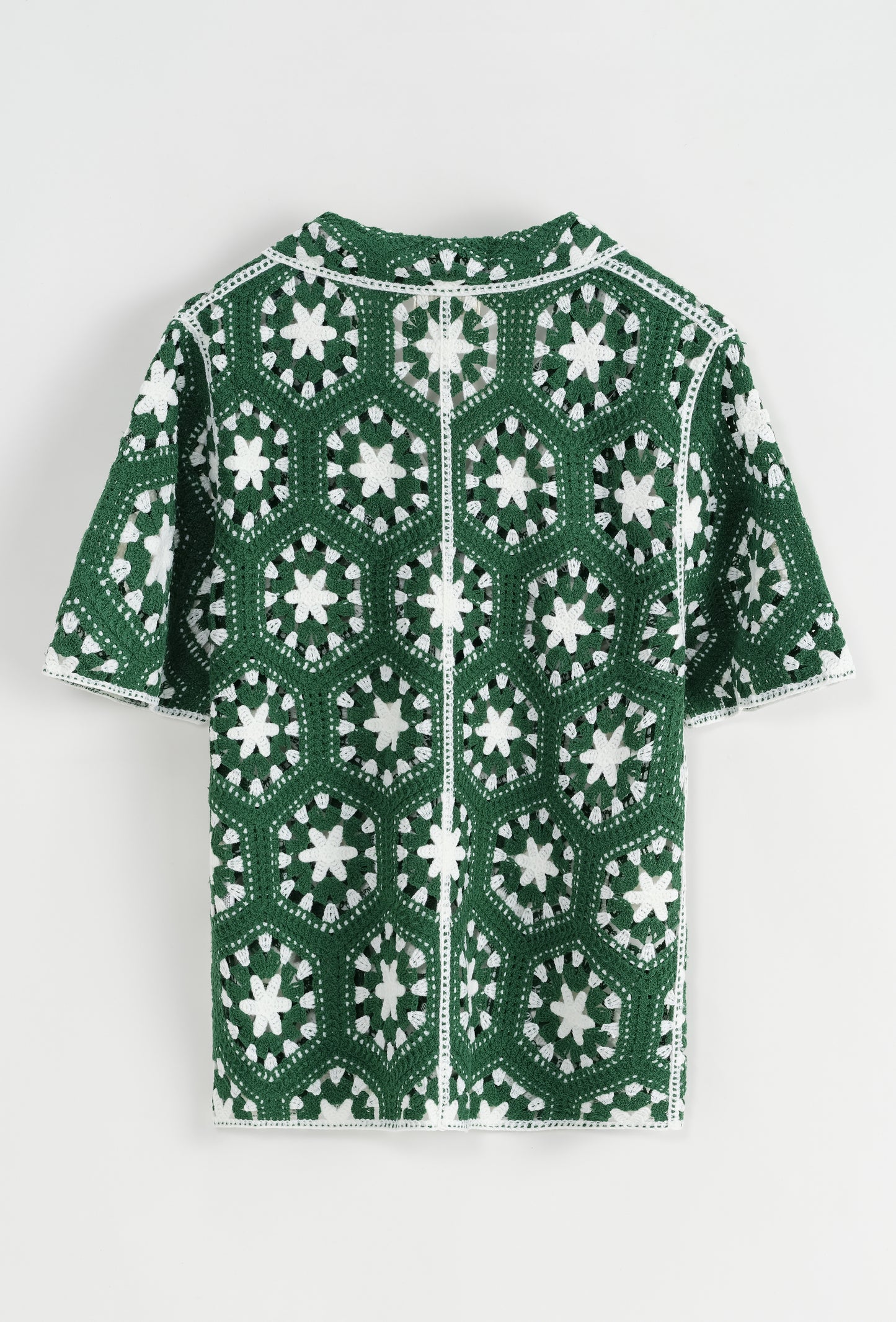 Chemise Crochet Vert à Motifs