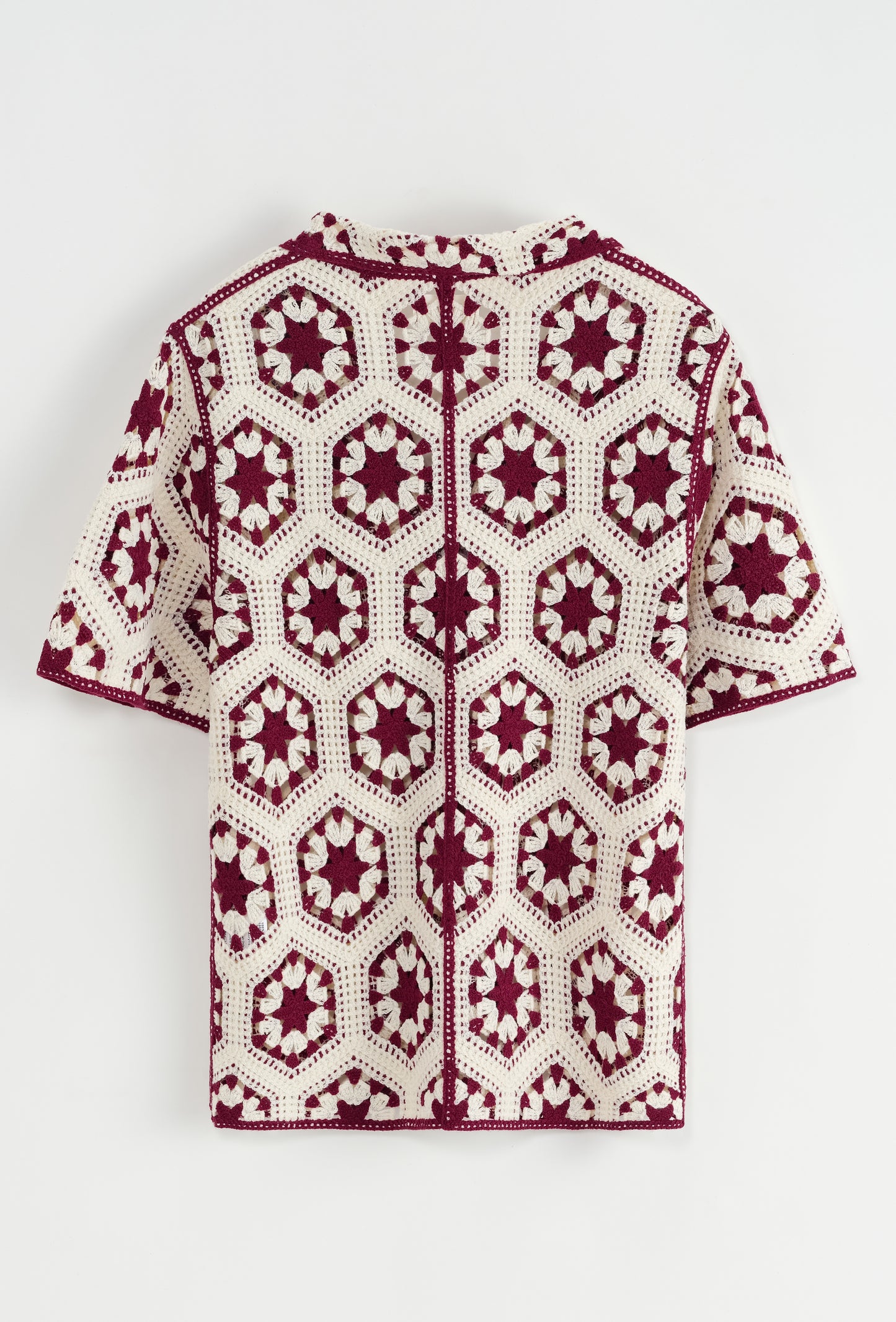 Chemise Crochet Beige à Motifs