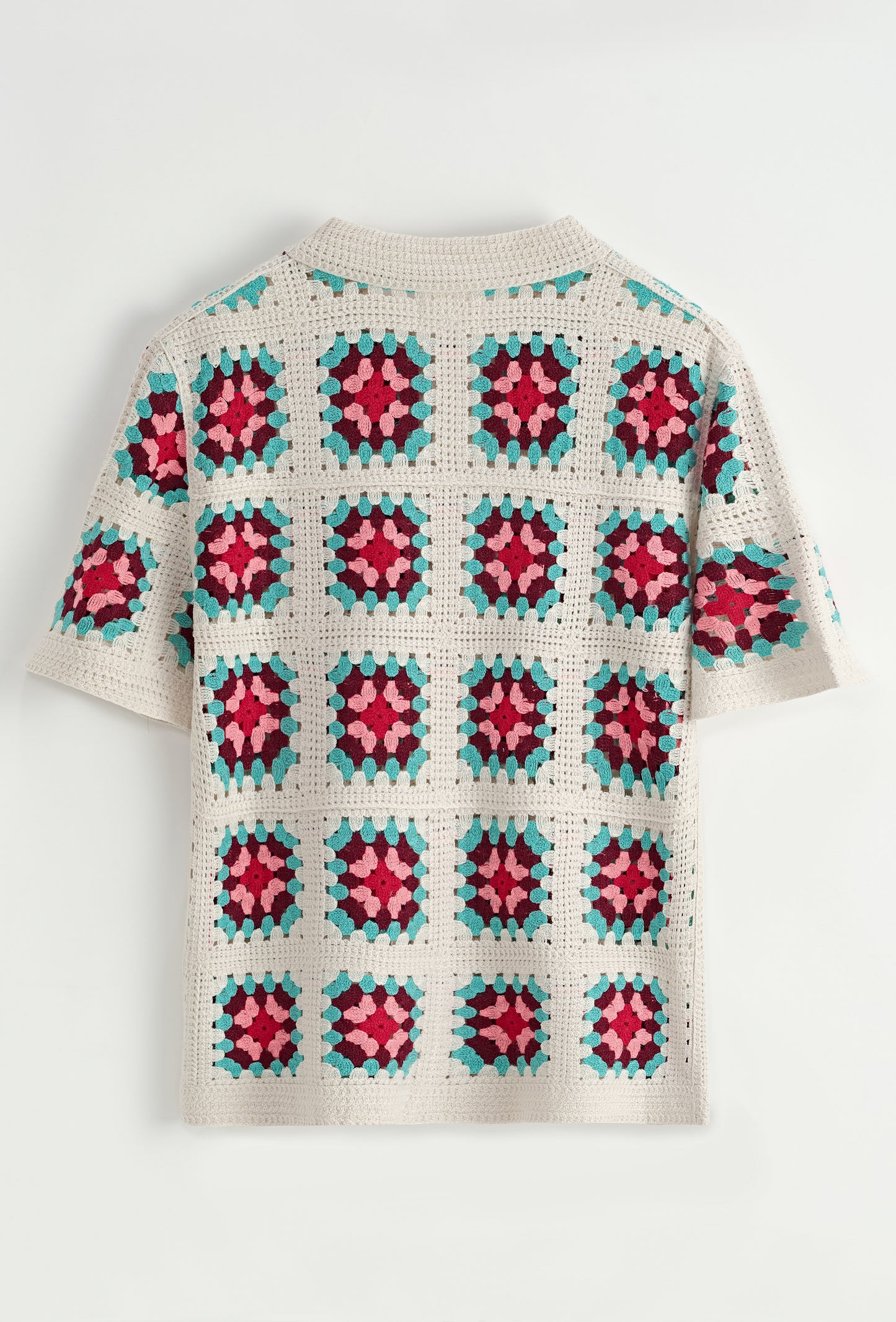 Chemise Crochet Beige à Motifs