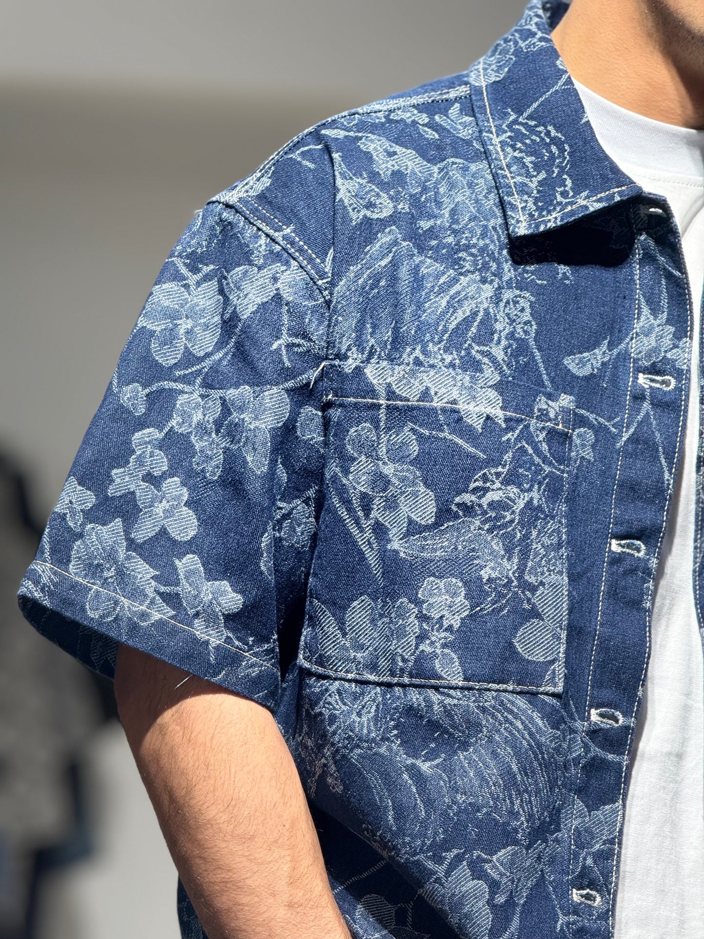Ensemble En Jeans Fleur Chemise et Short