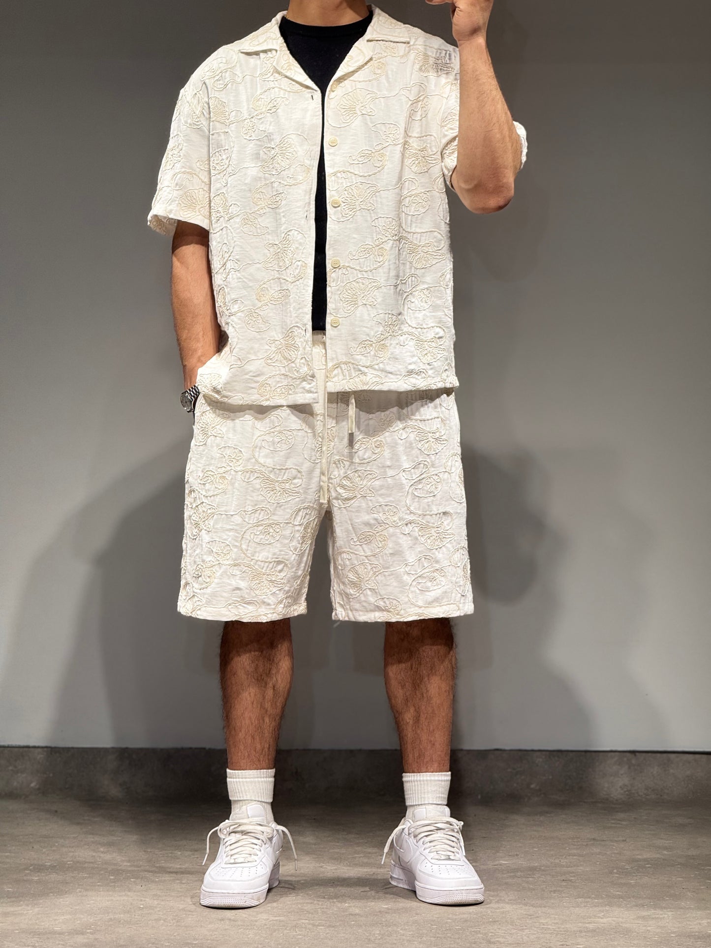 Ensemble Chemise et Short Beige