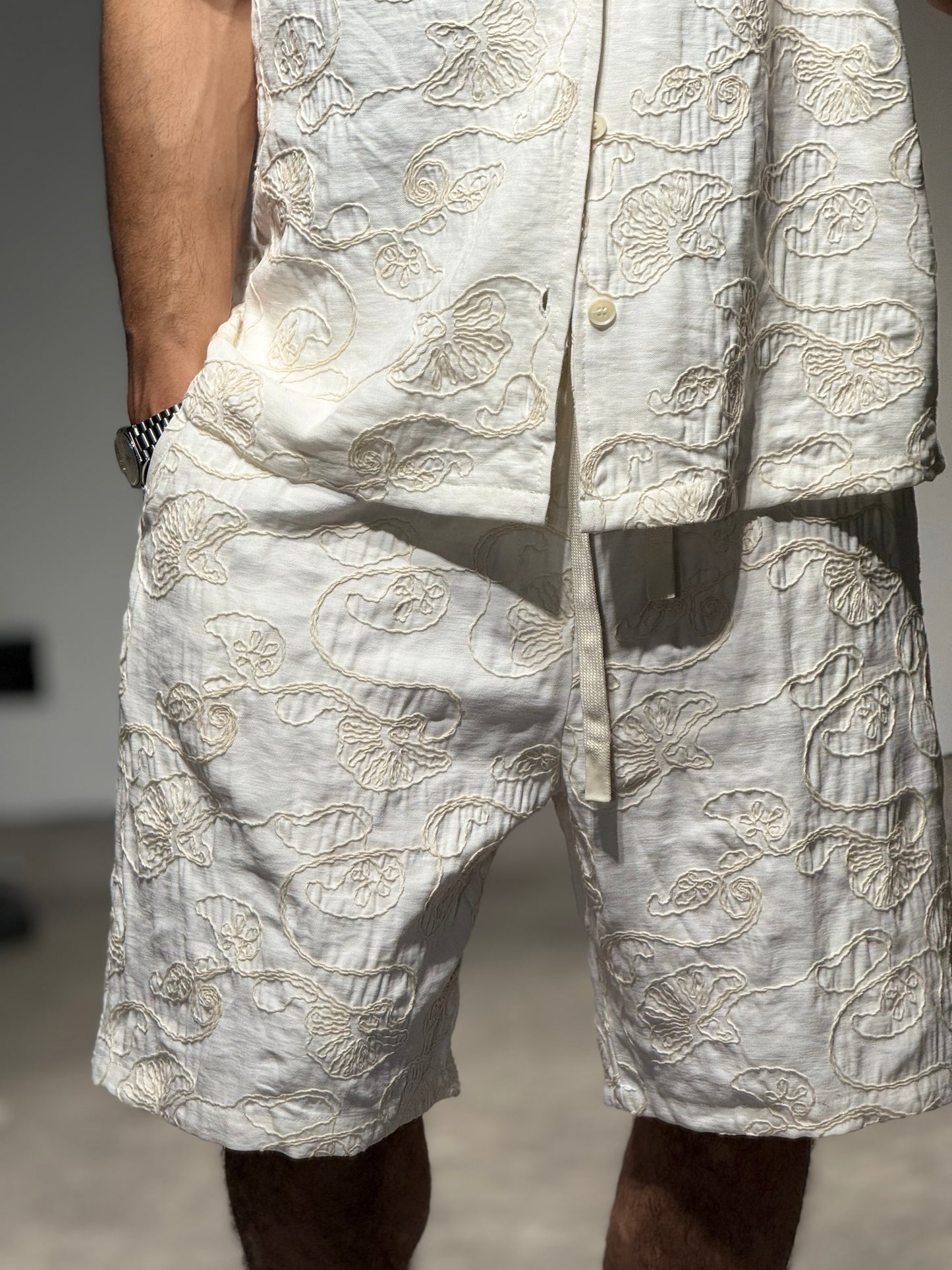 Ensemble Chemise et Short Beige