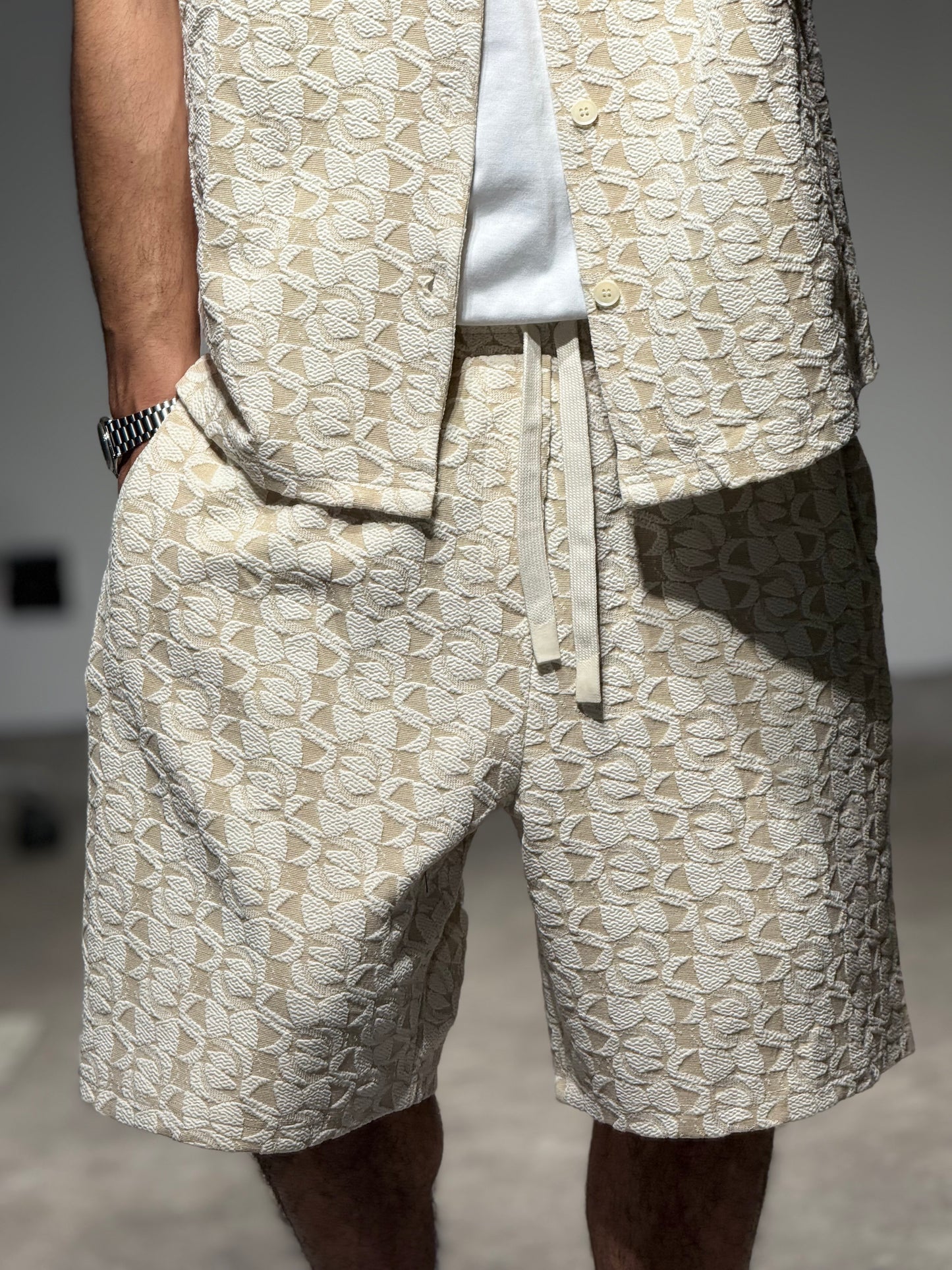 Ensemble Chemise et Short Beige
