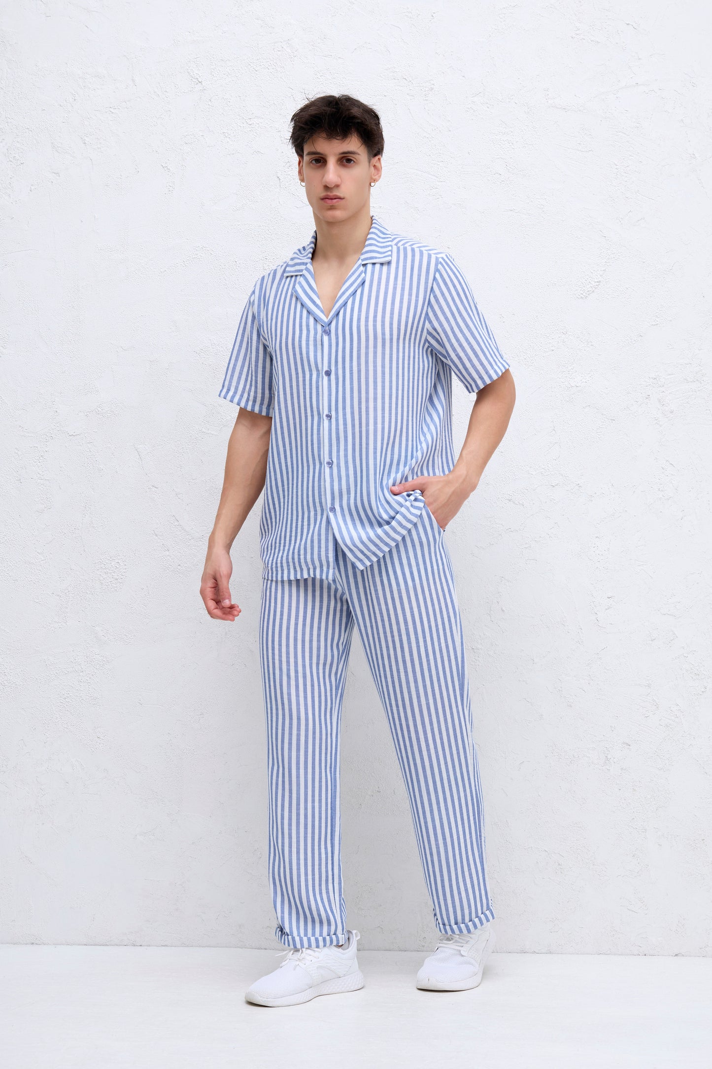 Ensemble Chemise et Pantalon à rayure Jeans