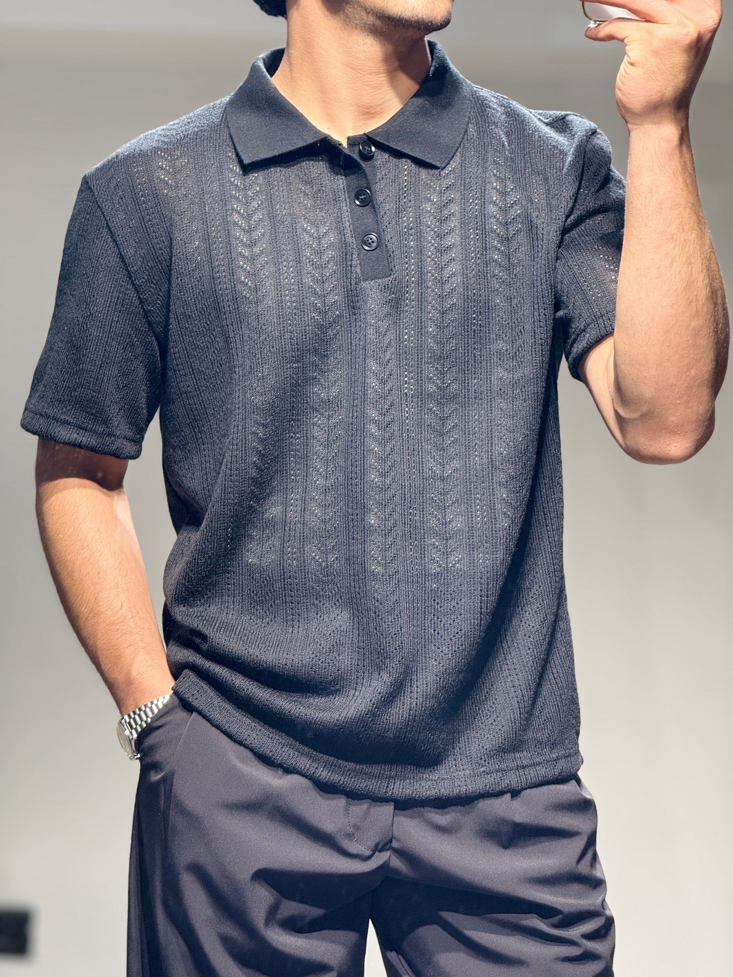 Polo Maille Noir