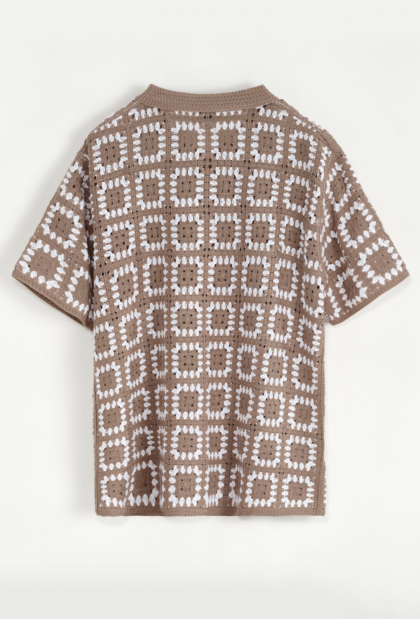 Chemise Crochet Camel à Motifs