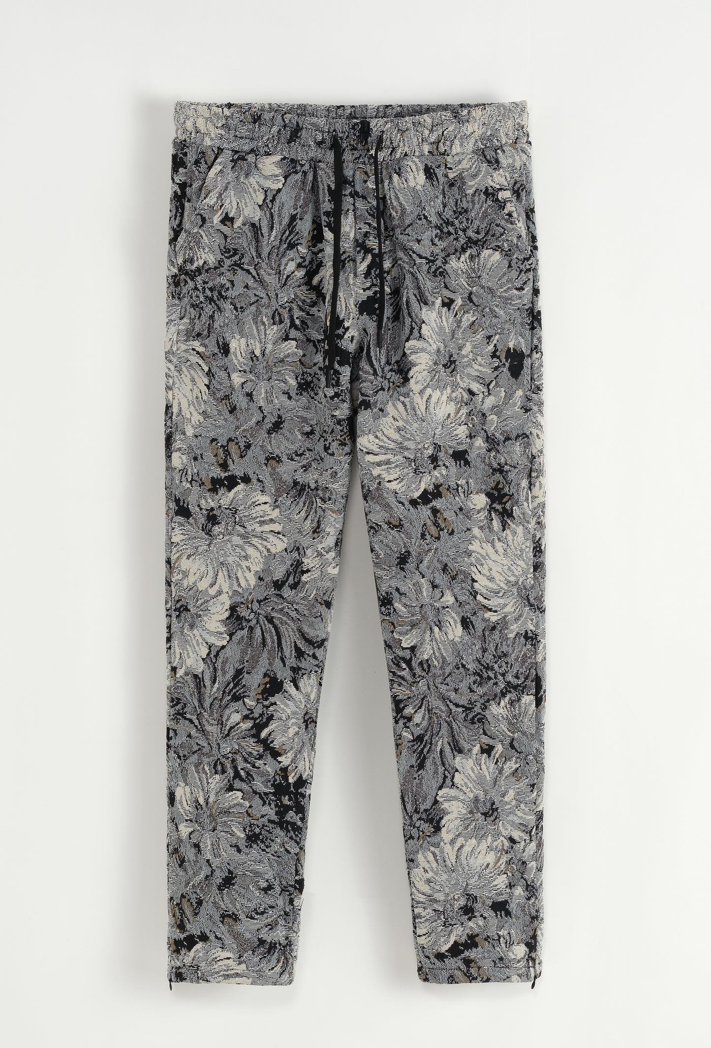 Ensemble Chemise et Pantalon Floral Gris et Blanc