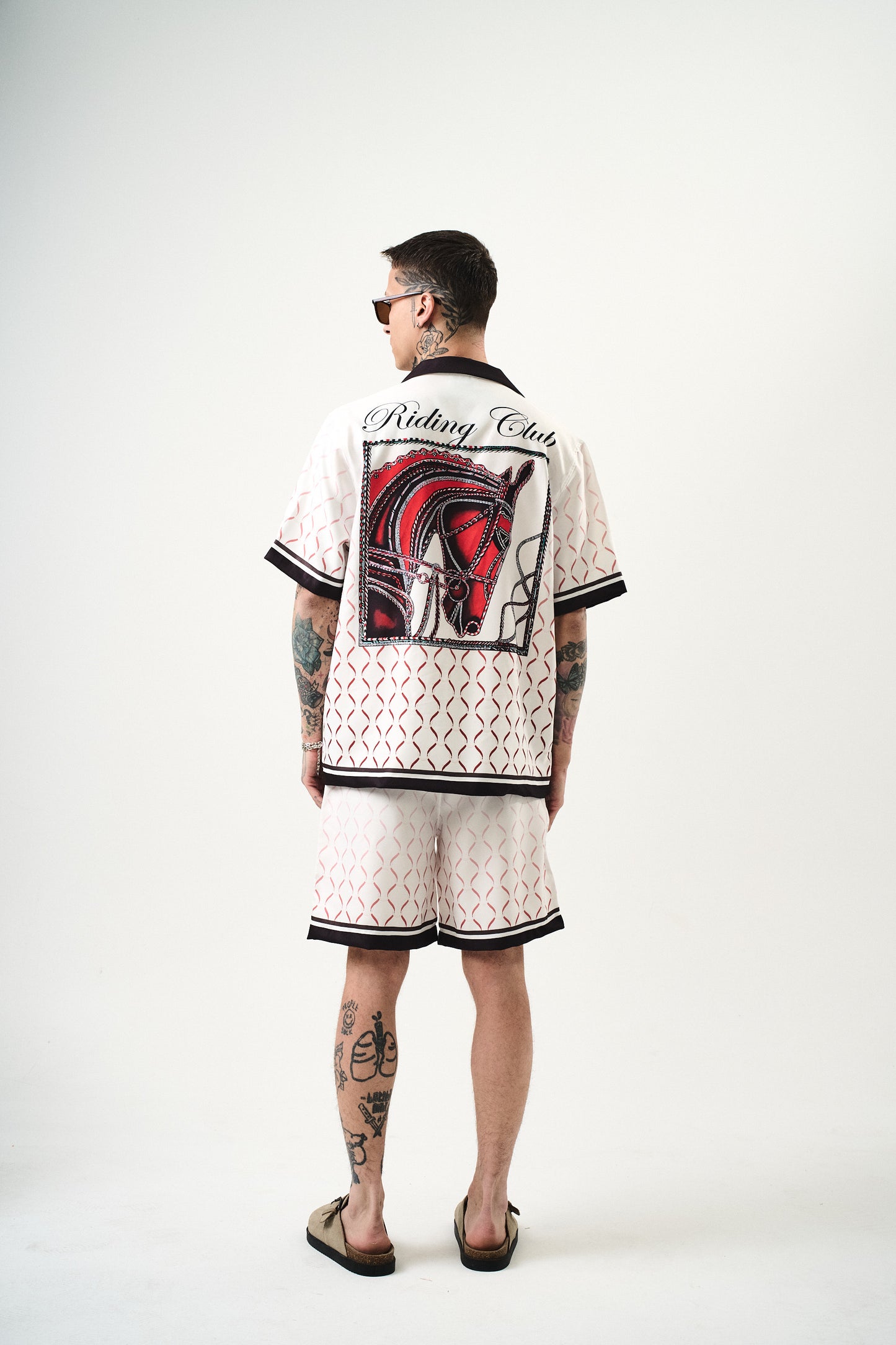 Ensemble Chemise et Short Riding Club Blanc Noir